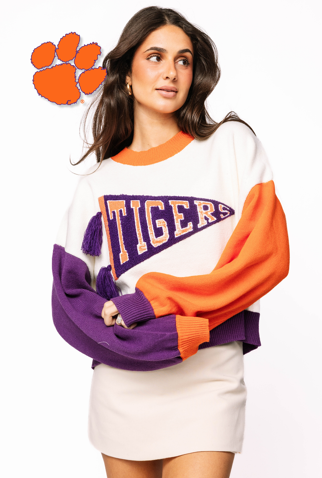 Licensed Sample - Clemson Pennant Sweater