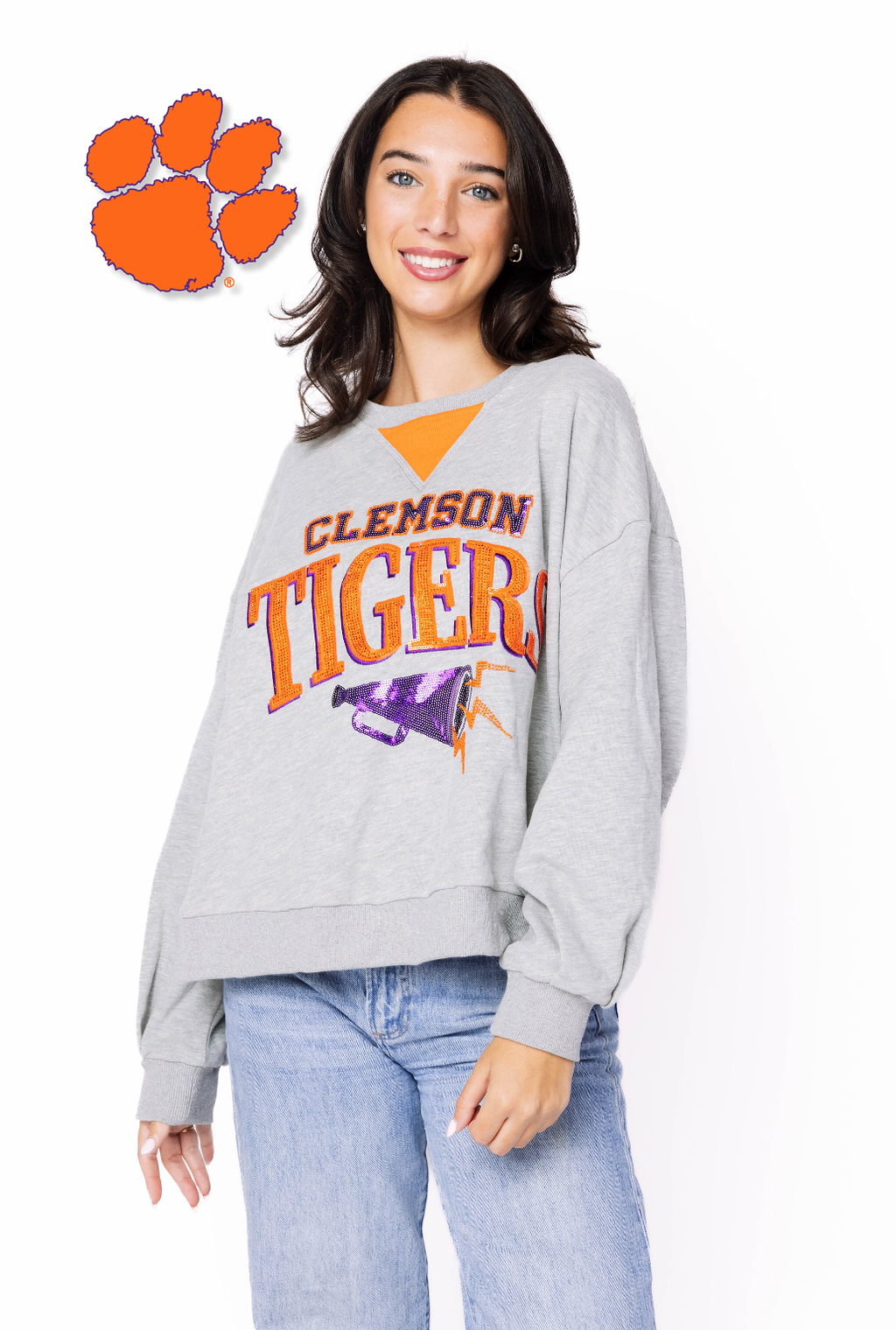 Licensed Sample - Clemson Megaphone and Icons V Sweatshirt