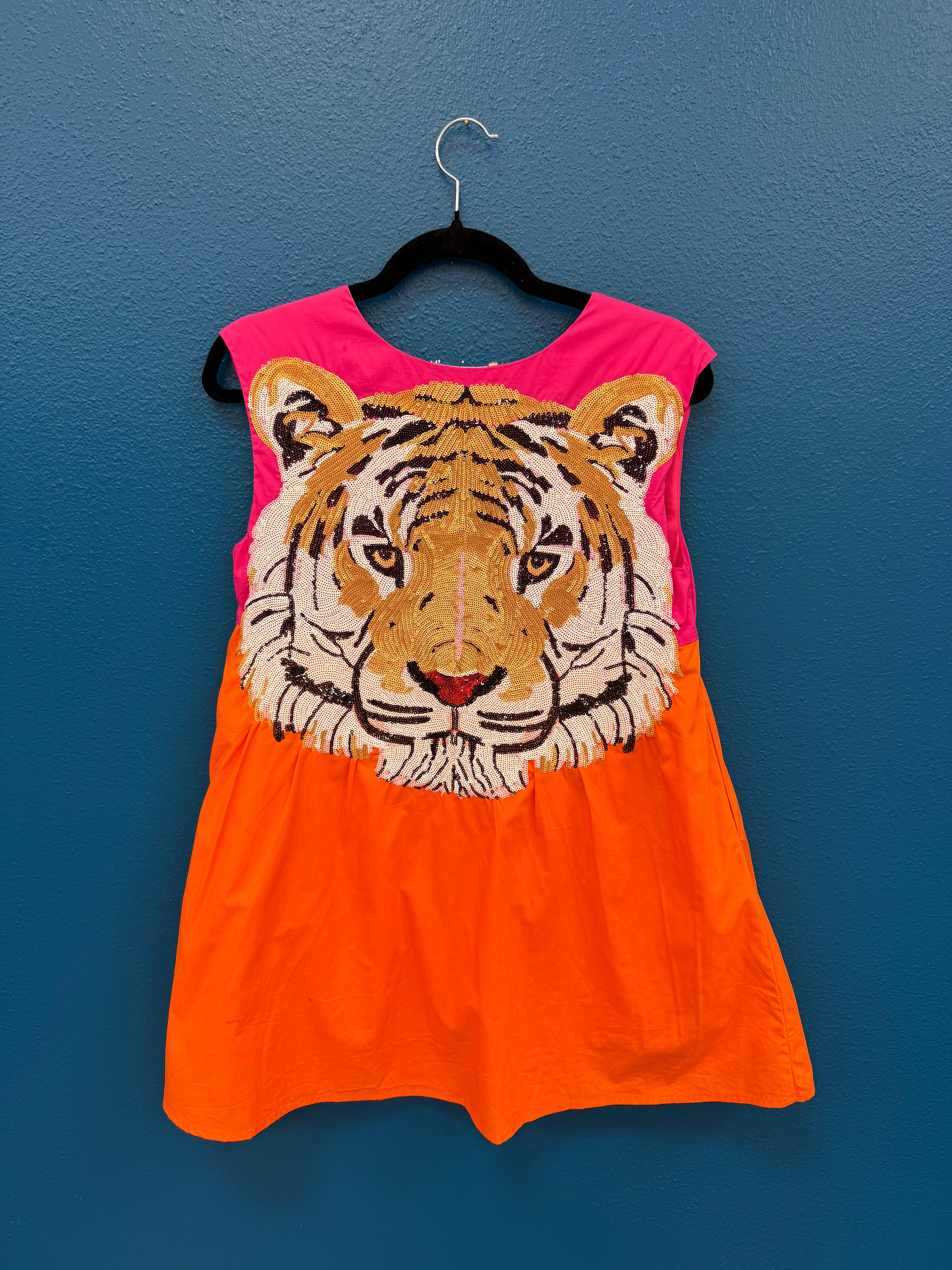 SAMPLE- Pink & Orange Tiger Tank Dress