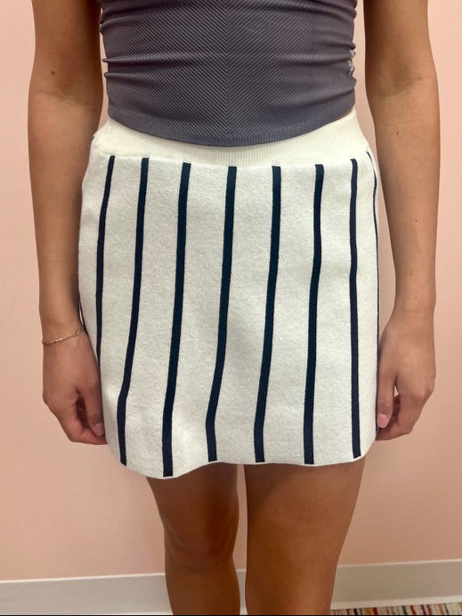 SAMPLE- Black & White Stripe Skirt