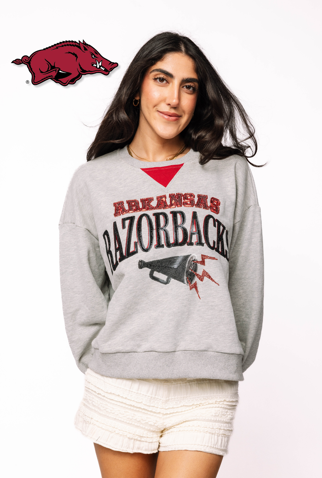 Licensed Sample - Arkansas Megaphone and Icons V Sweatshirt