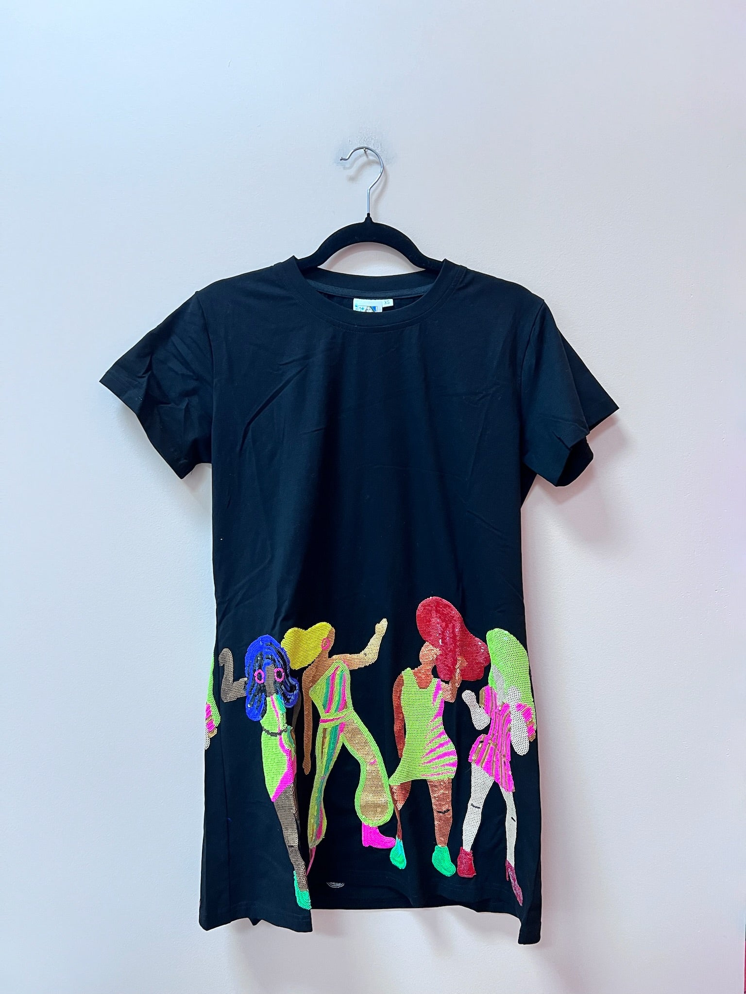 SAMPLE- BLACK DISCO GIRLS TEE DRESS