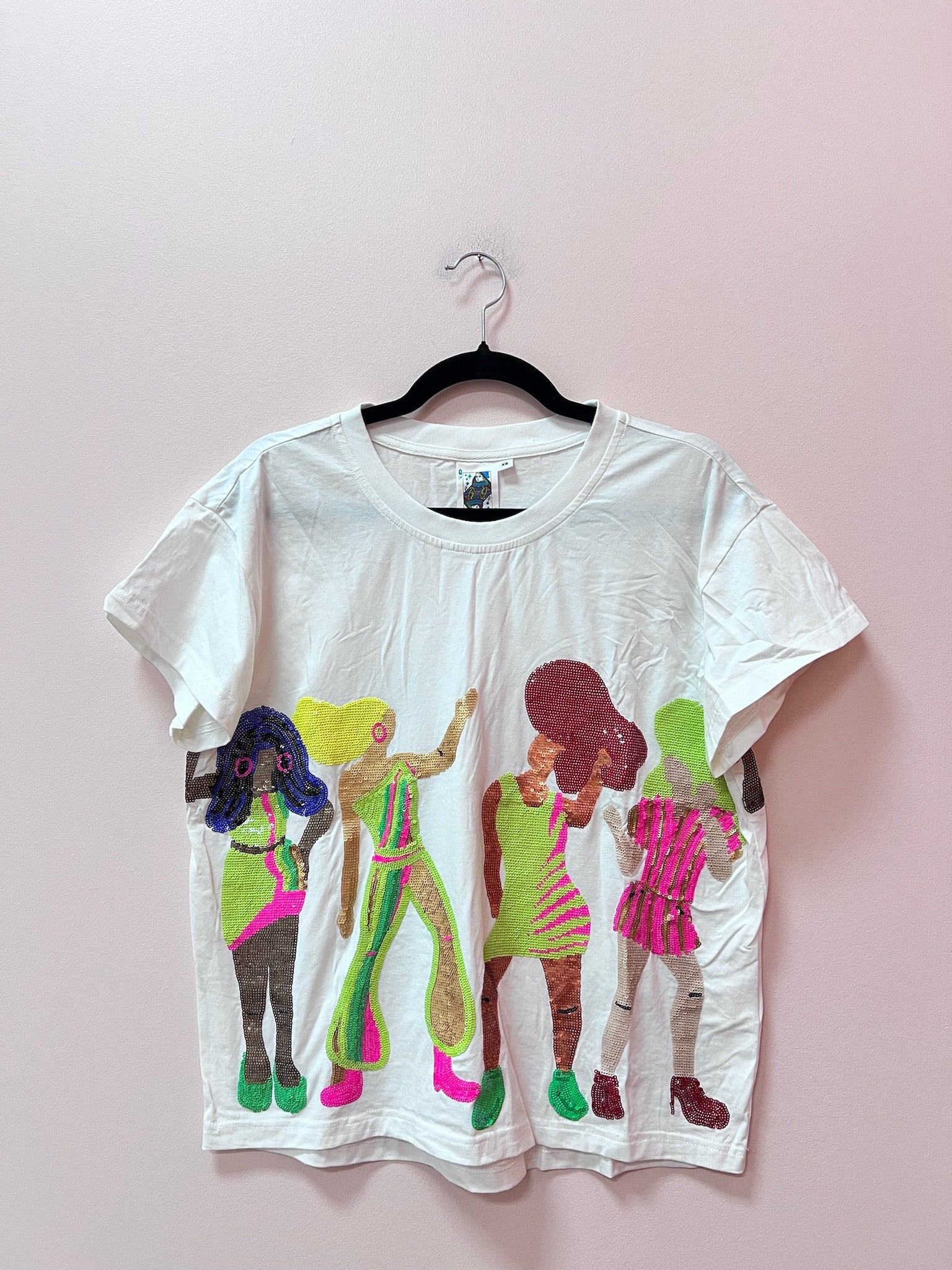 SAMPLE- WHITE DISCO GIRLS TEE