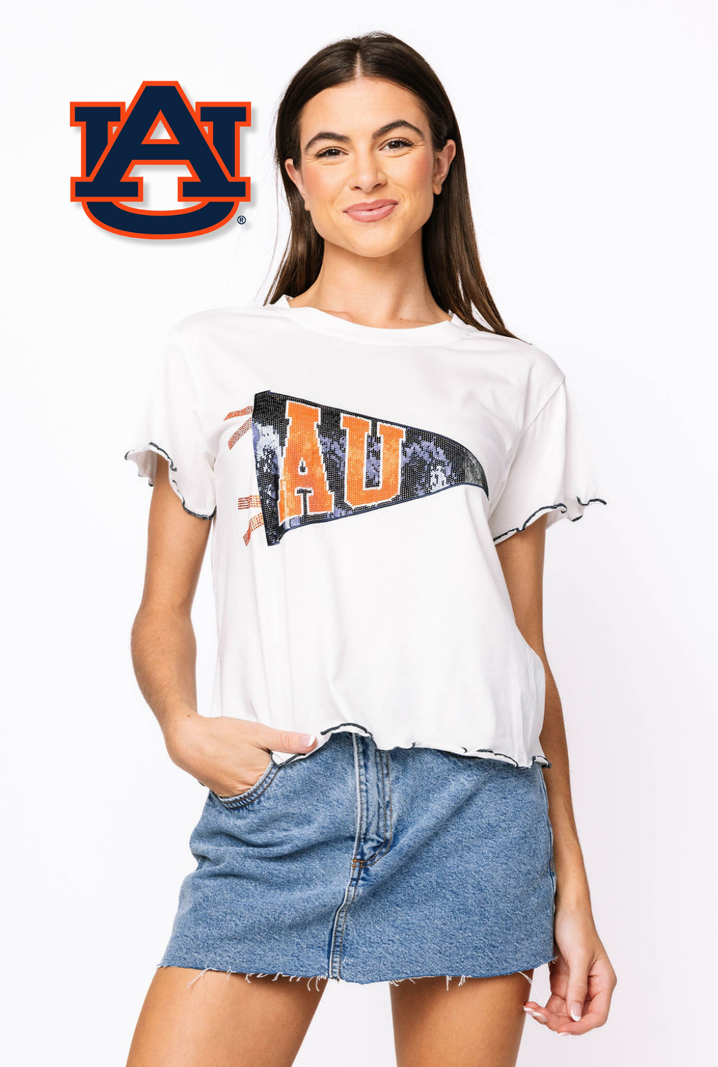 Licensed Sample - Auburn Pennant Frill Tee