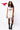 Licensed Sample - SMU White V Neck Striped Cuff Sweater Vest Dress