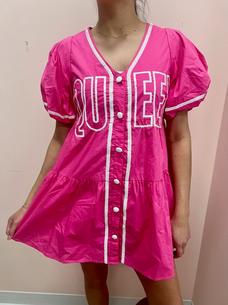 SAMPLE- Hot Pink Queen Jersey Dress