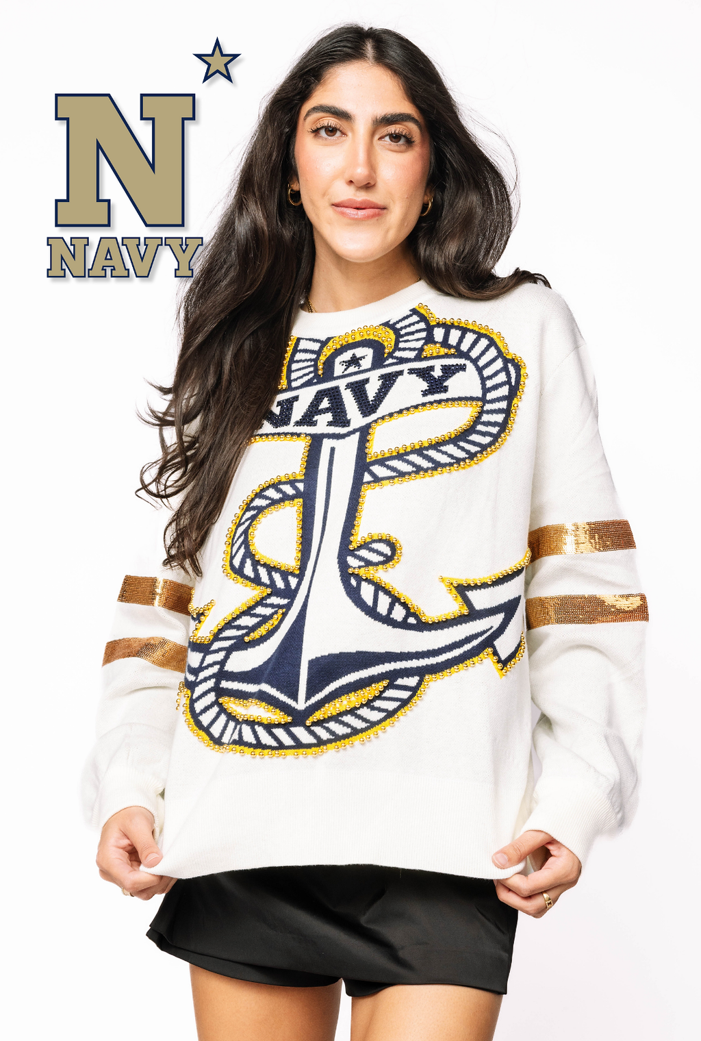 Licensed Navy Oversized Mascot Sweater