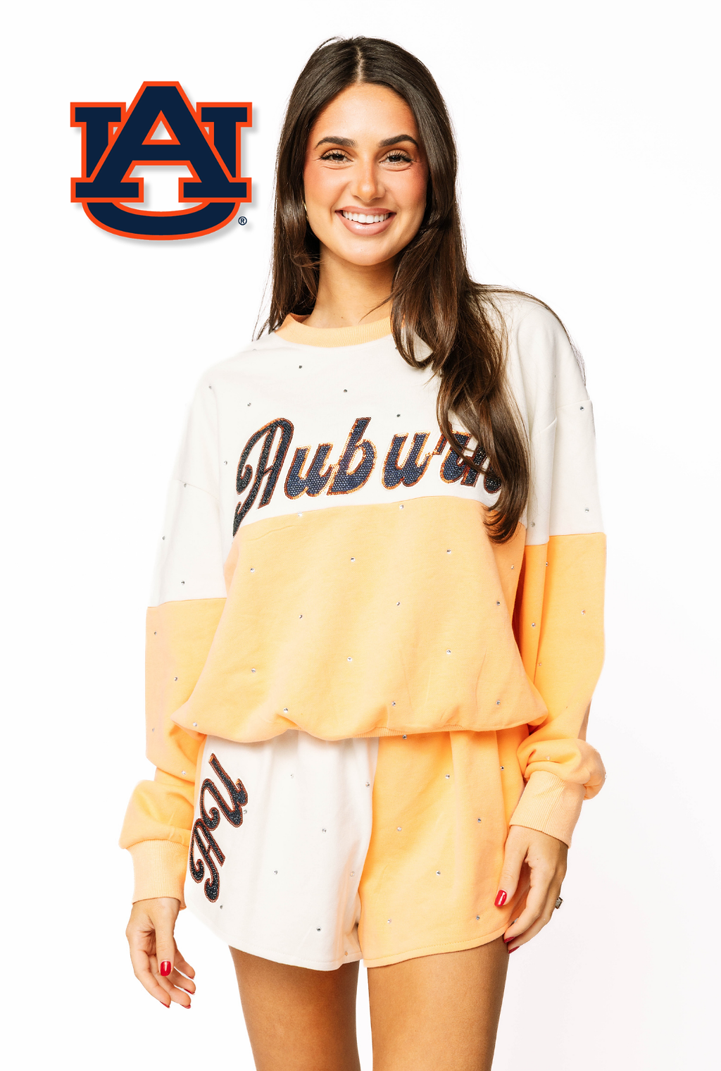 Licensed Sample - Auburn Pastel Two Tone Sweatshirt/Short SET