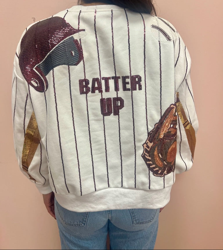 SAMPLE- Maroon Batter Up Queen Sweatshirt