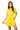 Sample Yellow Multi Rhinestone Trim Button Down Gauze Collar Dress