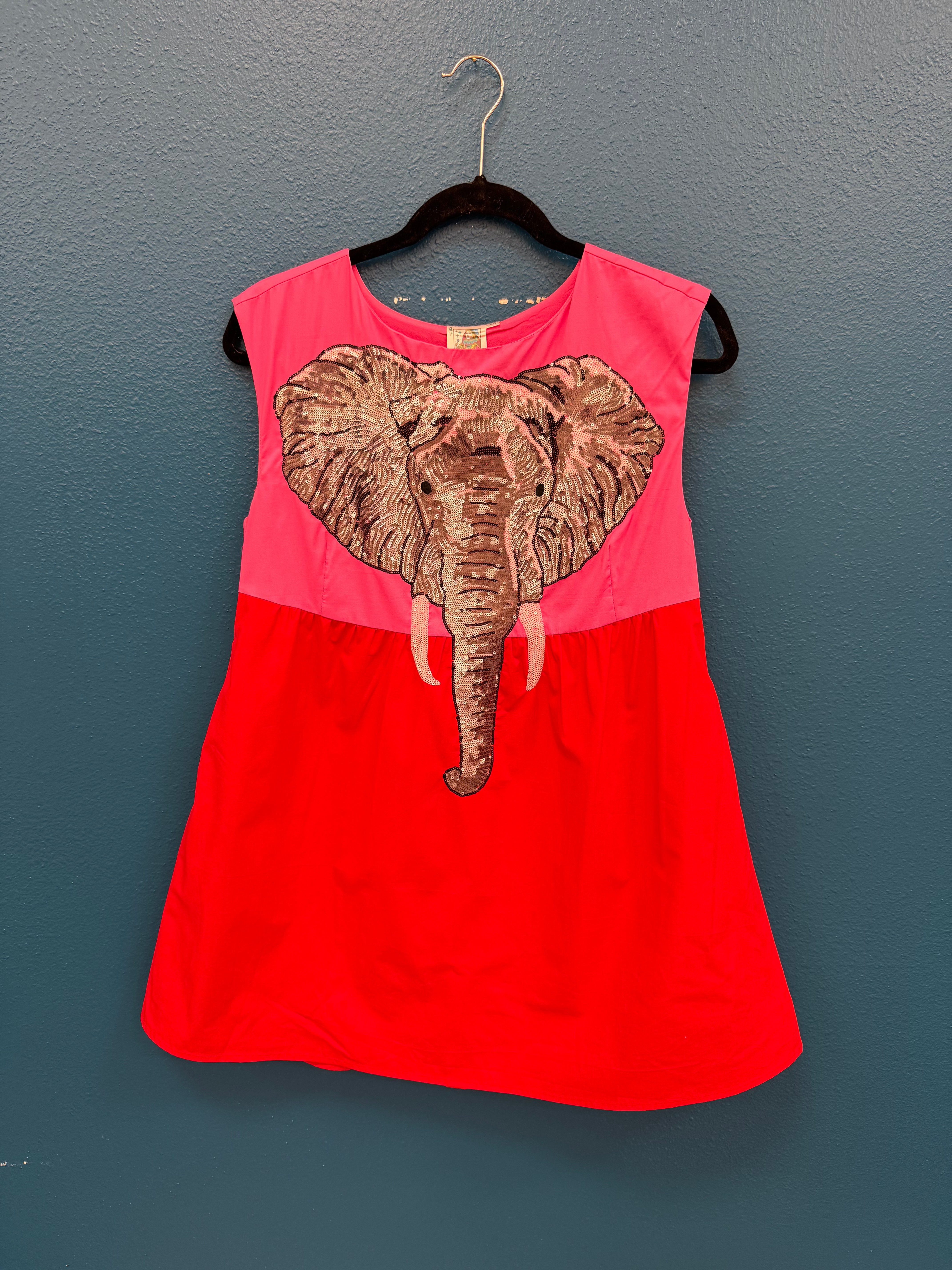 SAMPLE- Pink & Red Elephant Tank Dress