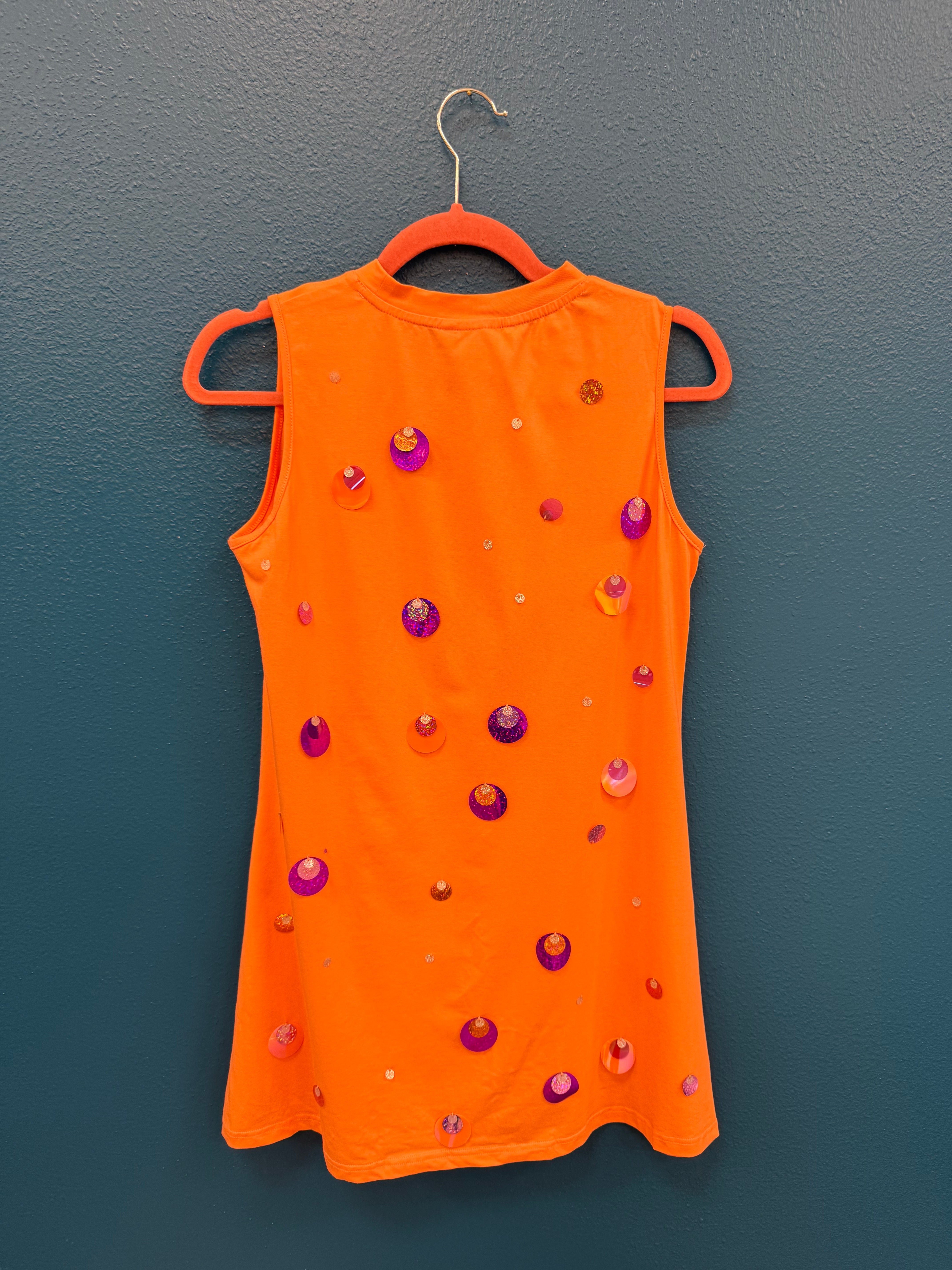 SAMPLE- Pale Orange & Purple Pailette Tank Dress