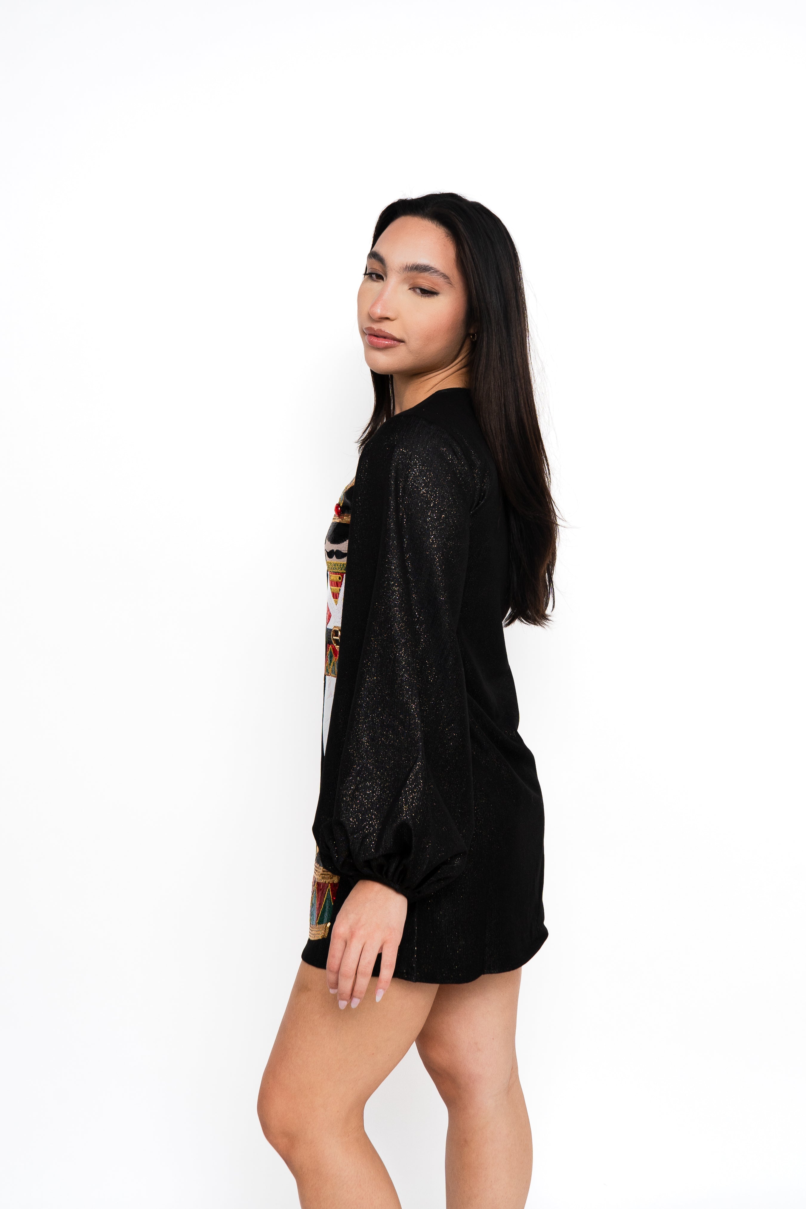 Black Shimmery Denim Nutcracker Dress
