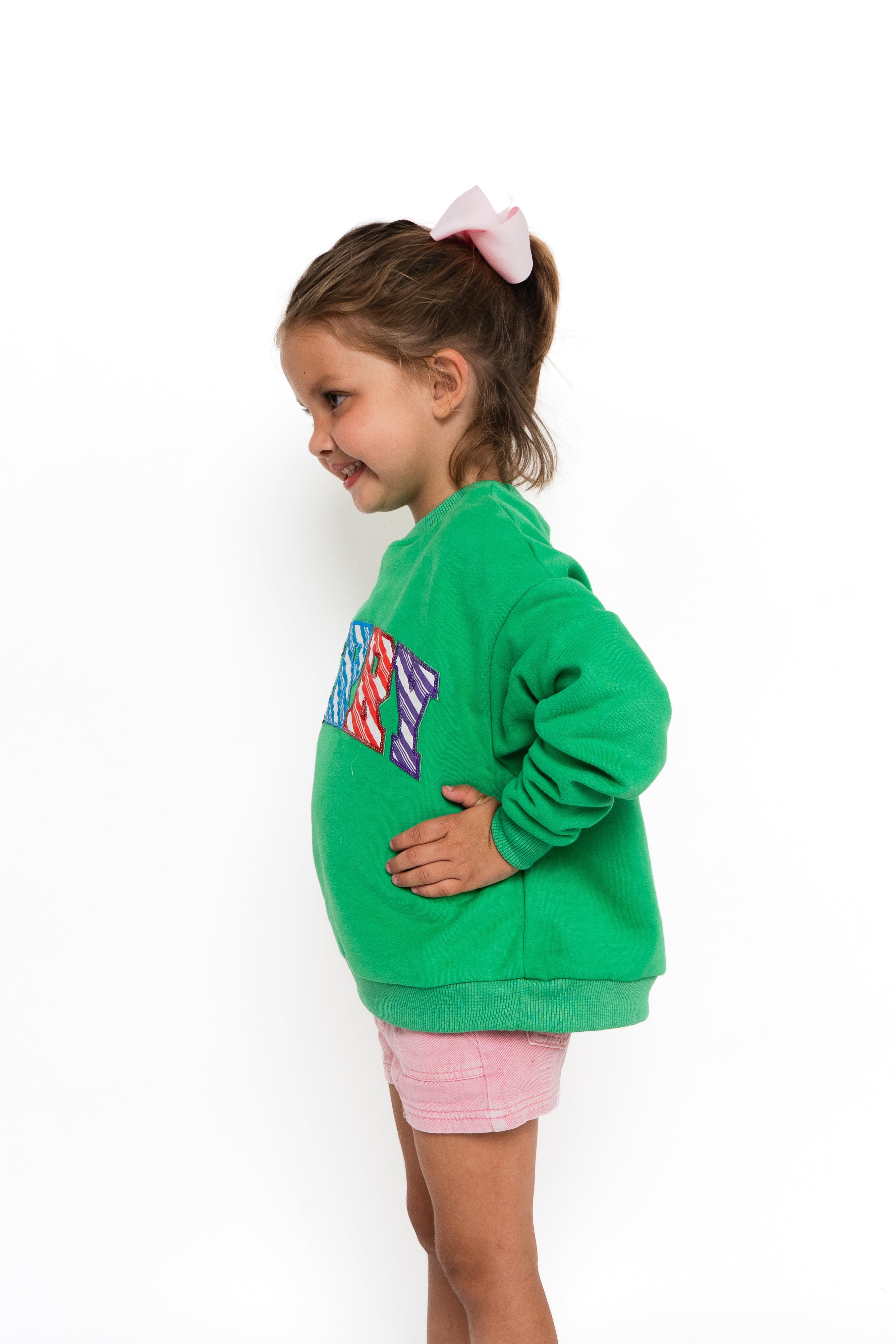 Kids Rainbow Striped 'Merry' Colorblock Sweatshirt