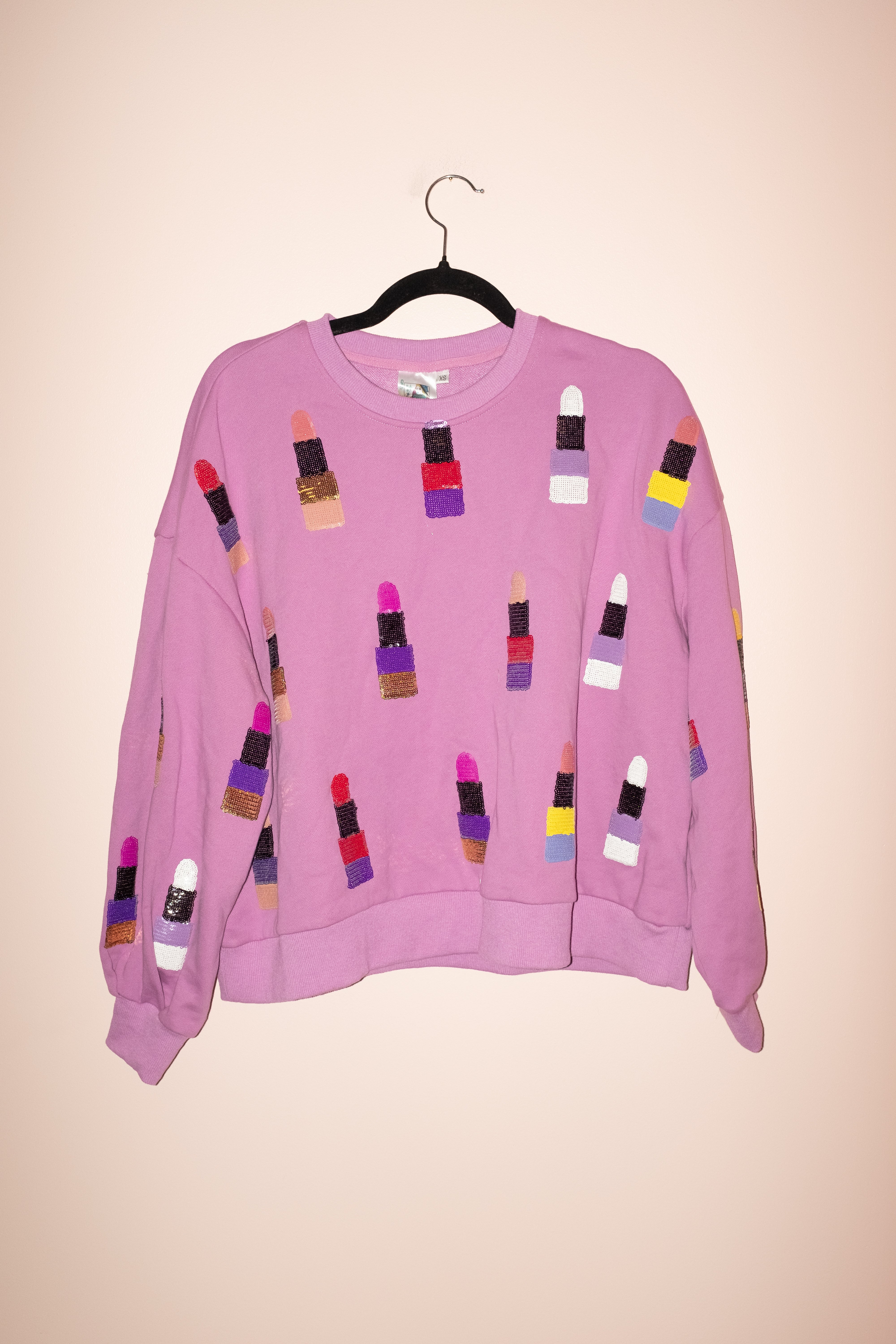 SAMPLE- LAVENDER, PURPLE & GOLD LIPSTICK SWEATSHIRT