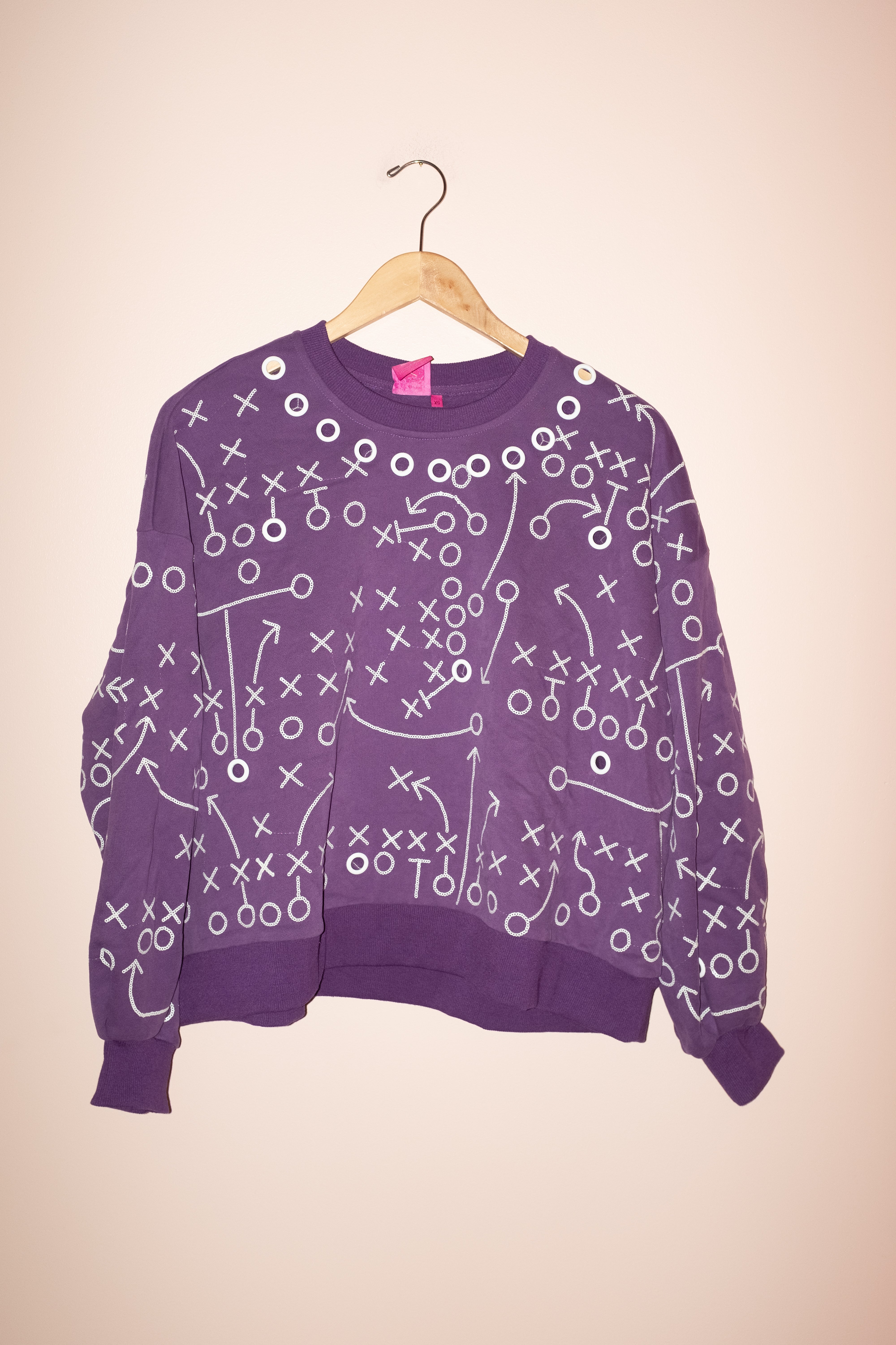 SAMPLE- PURPLE FOOTBALL PLAY GROMMET SWEATSHIRT