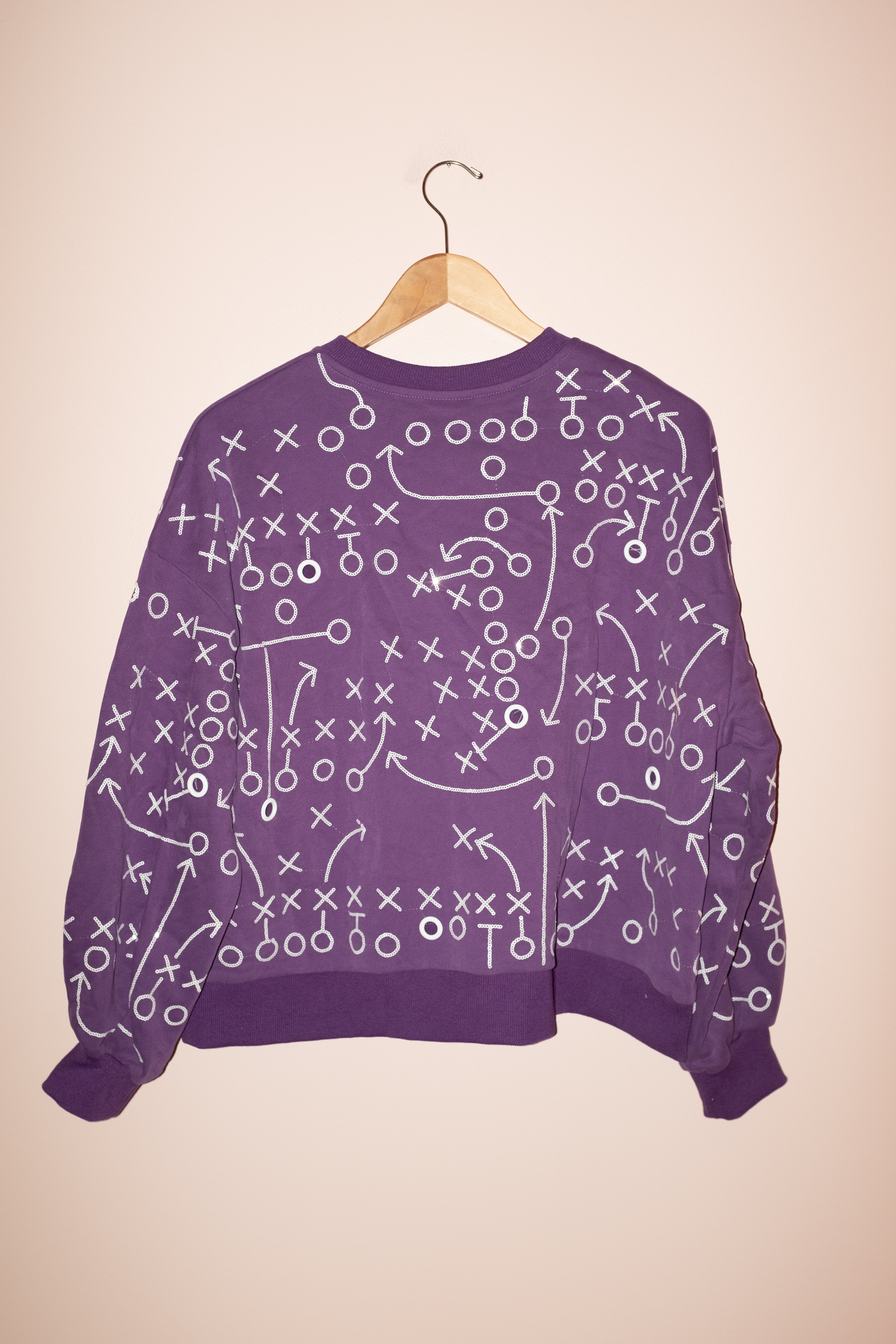 SAMPLE- PURPLE FOOTBALL PLAY GROMMET SWEATSHIRT