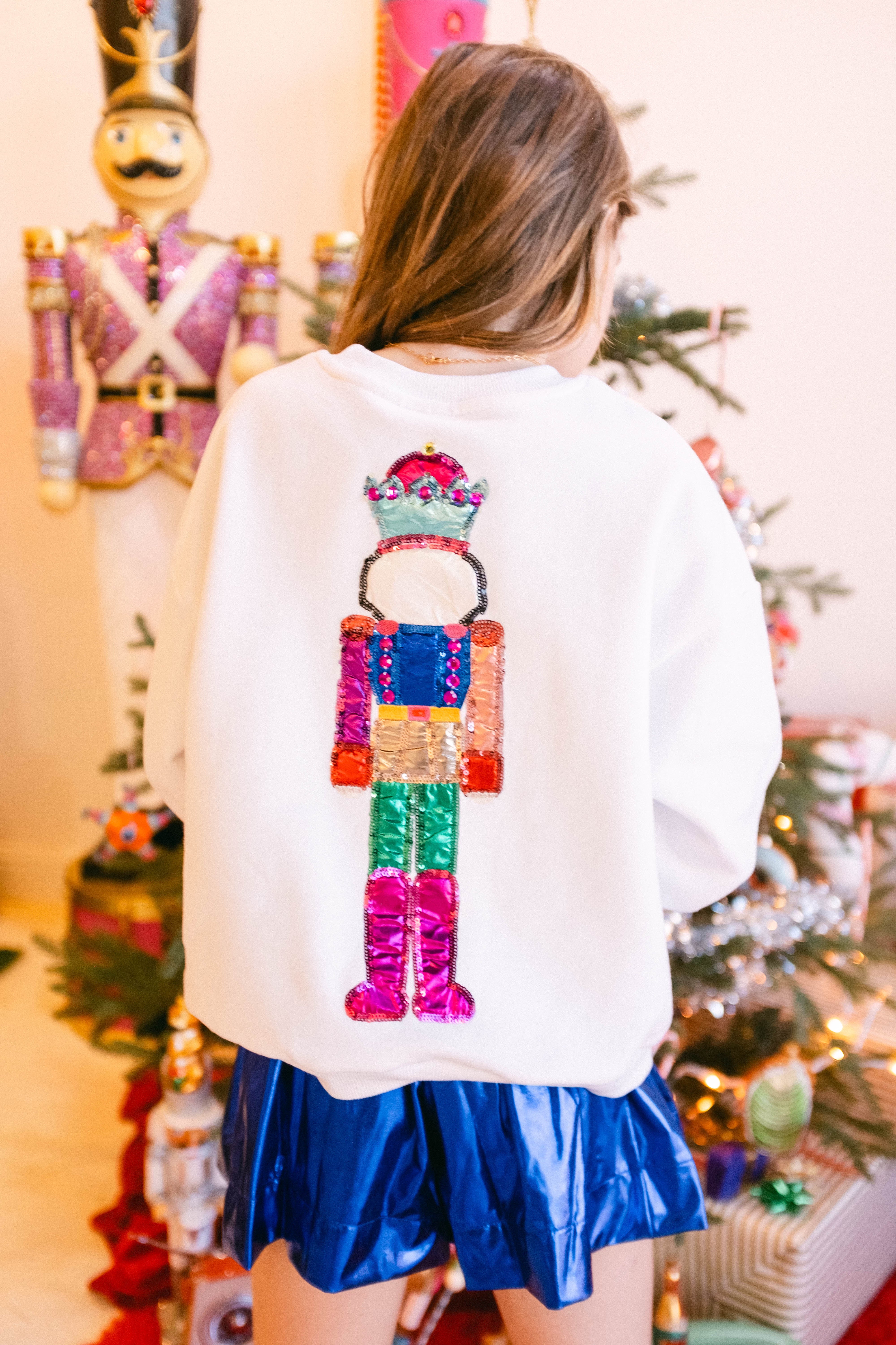 Kids White Nutcracker Sweatshirt