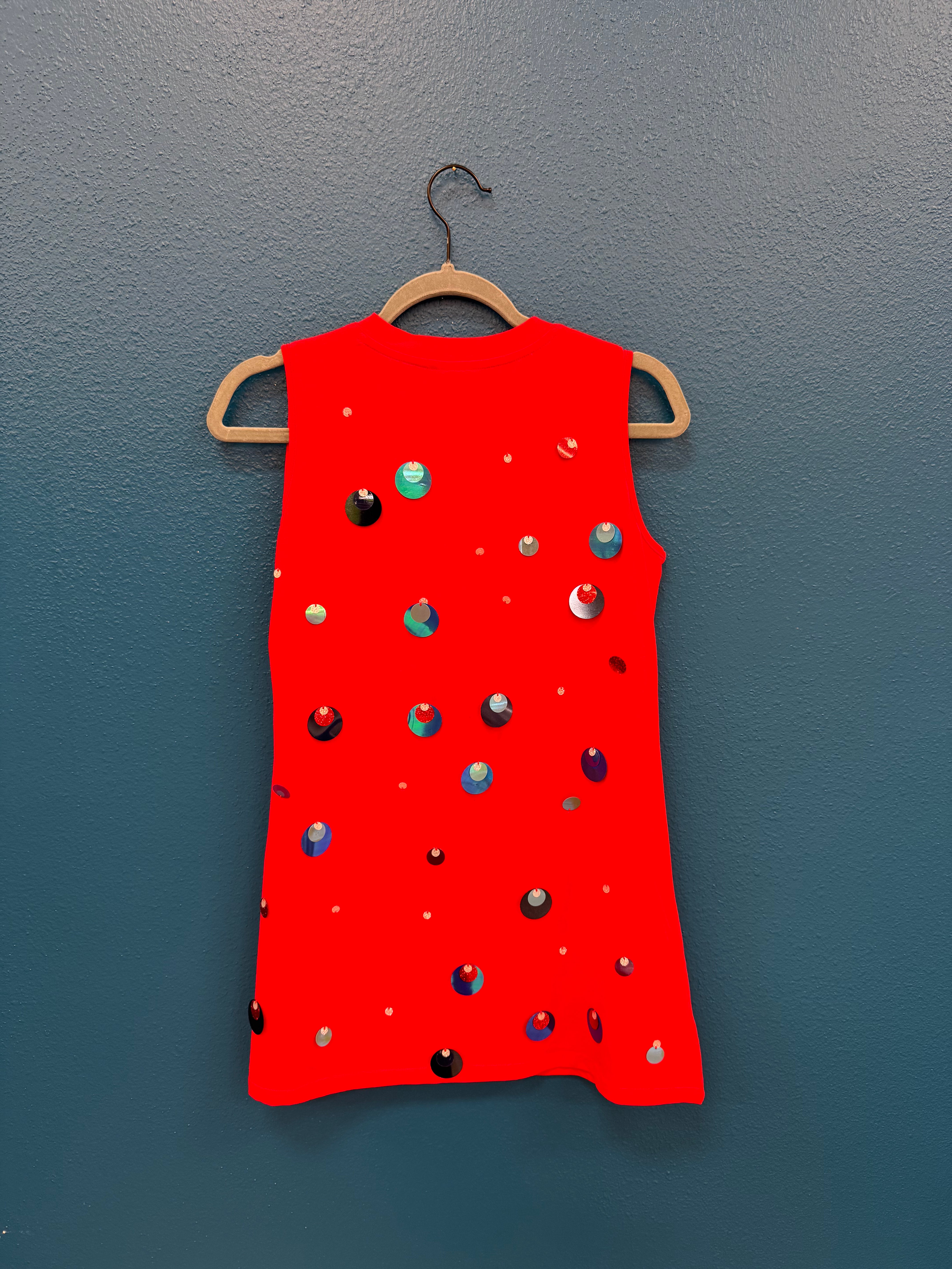 SAMPLE- Red & Blue Pailette Tank Dress