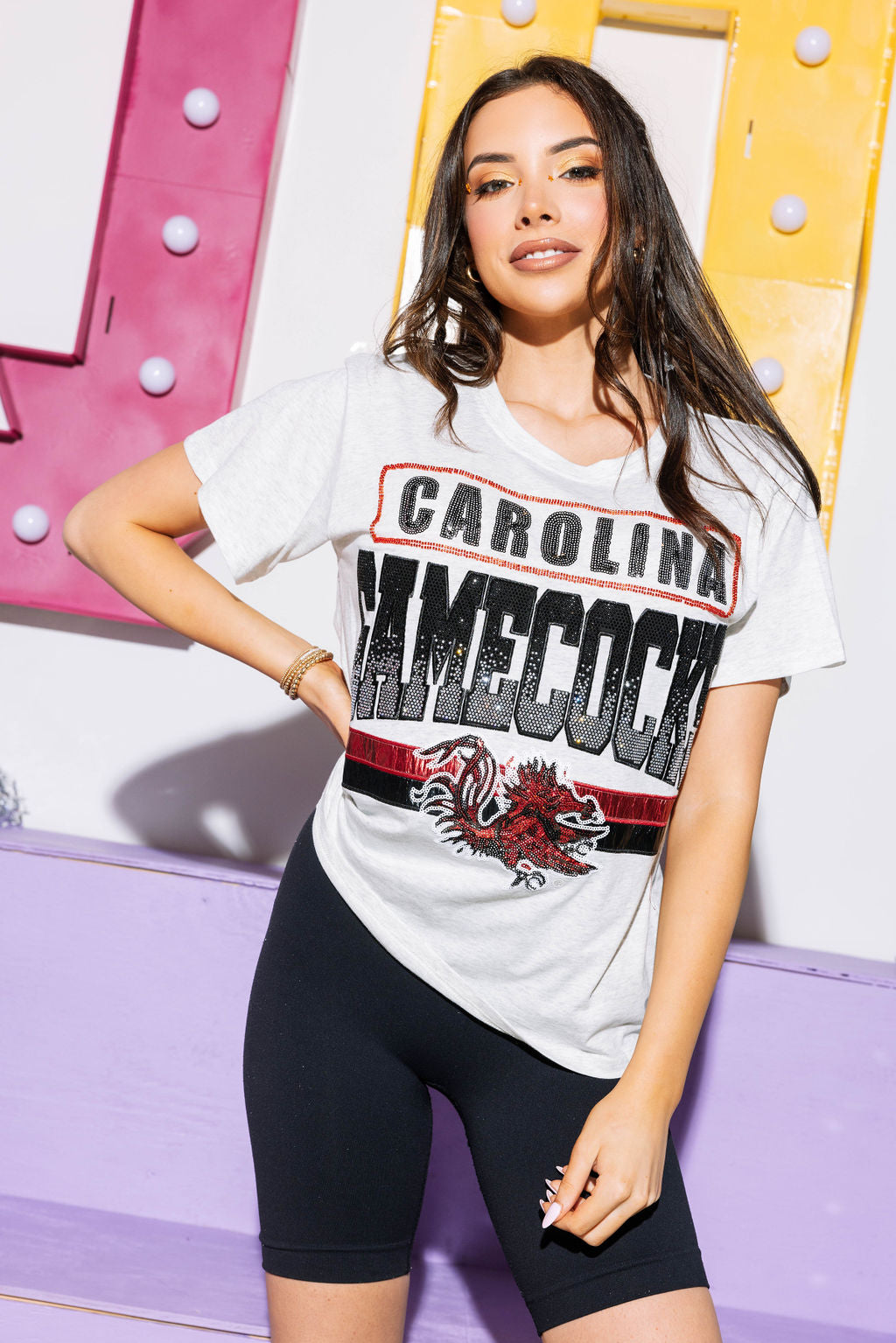 Licensed Grey 'Carolina Gamecocks' Vintage Tee