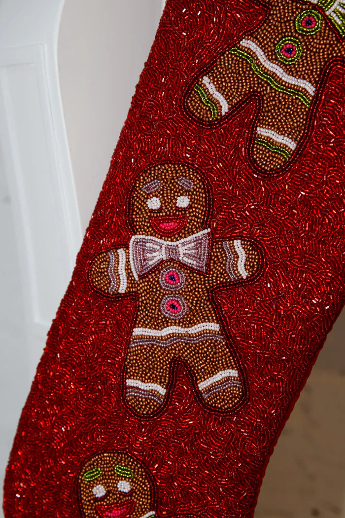 ITES x Sami Riccioli x Queen of Sparkles Red Gingerbread Stocking