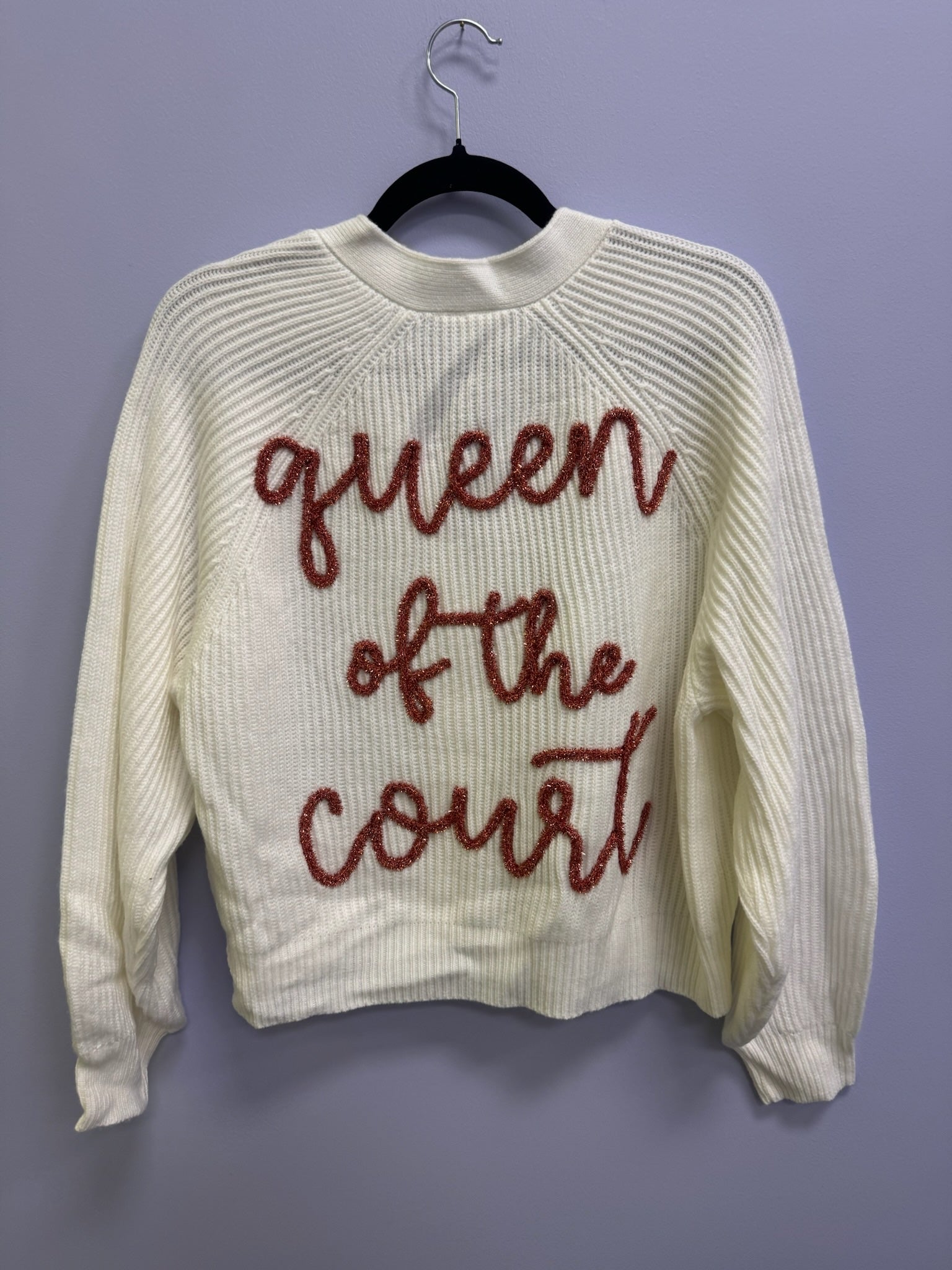 SAMPLE- White & ORANGE 'Queen of the Court' Cardigan