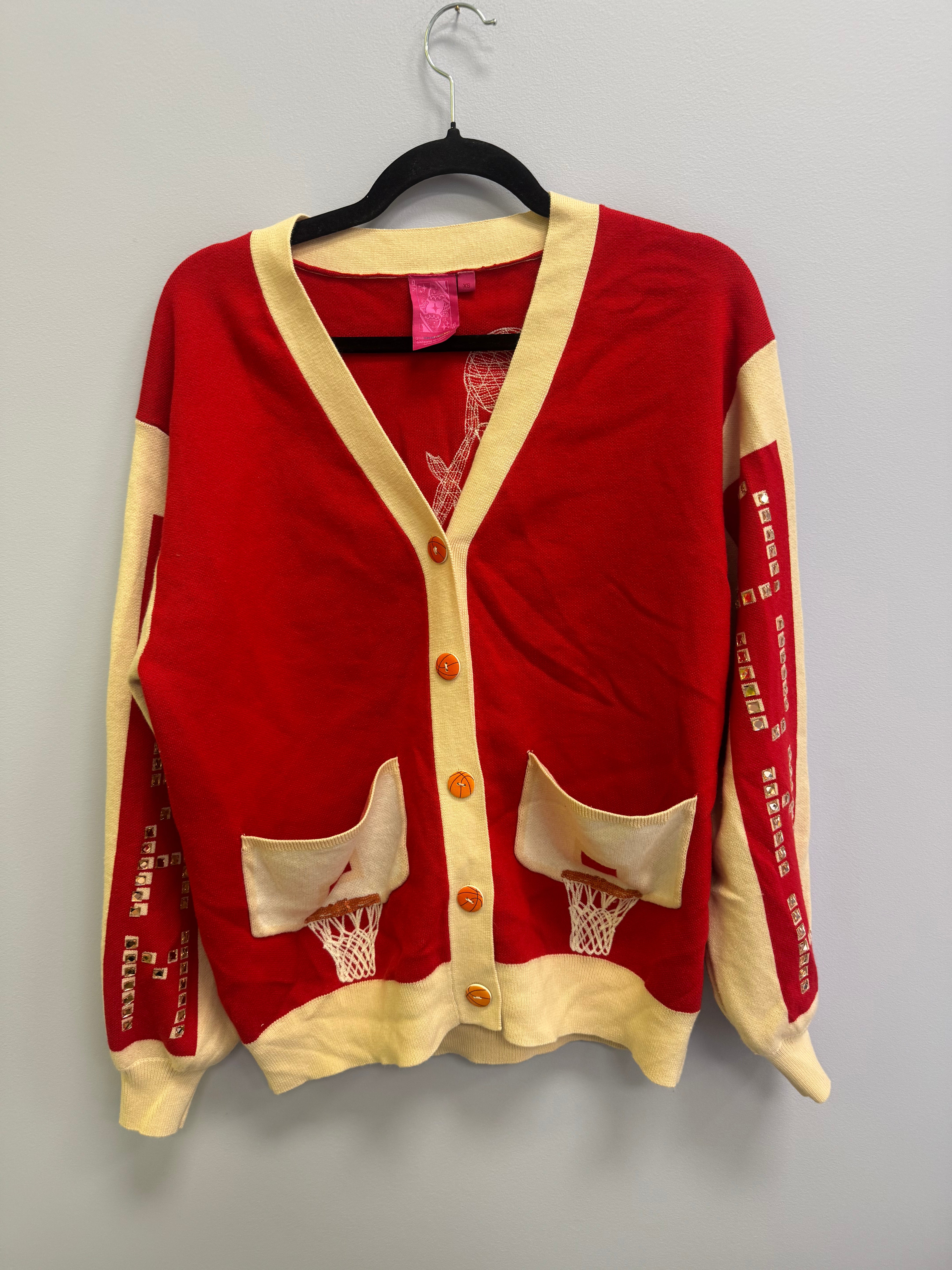 SAMPLE- RED/BEIGE SLAM DUNK WOMAN CARDIGAN