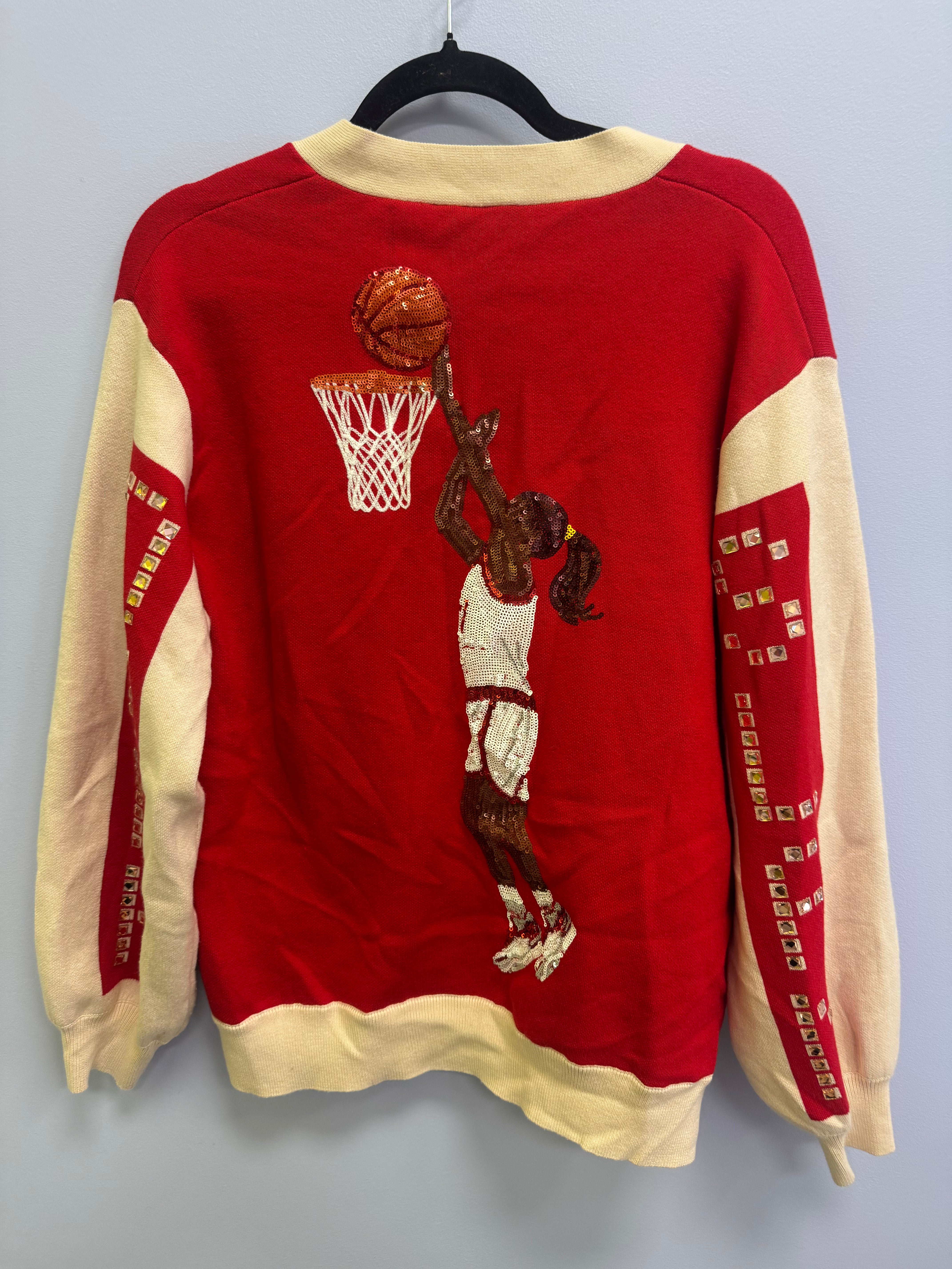 SAMPLE- RED/BEIGE SLAM DUNK WOMAN CARDIGAN