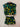 SAMPLE- BLACK, GREEN & GOLD LEOPARD SEQUIN & SEAD BEAD COTTON COLLAR SET