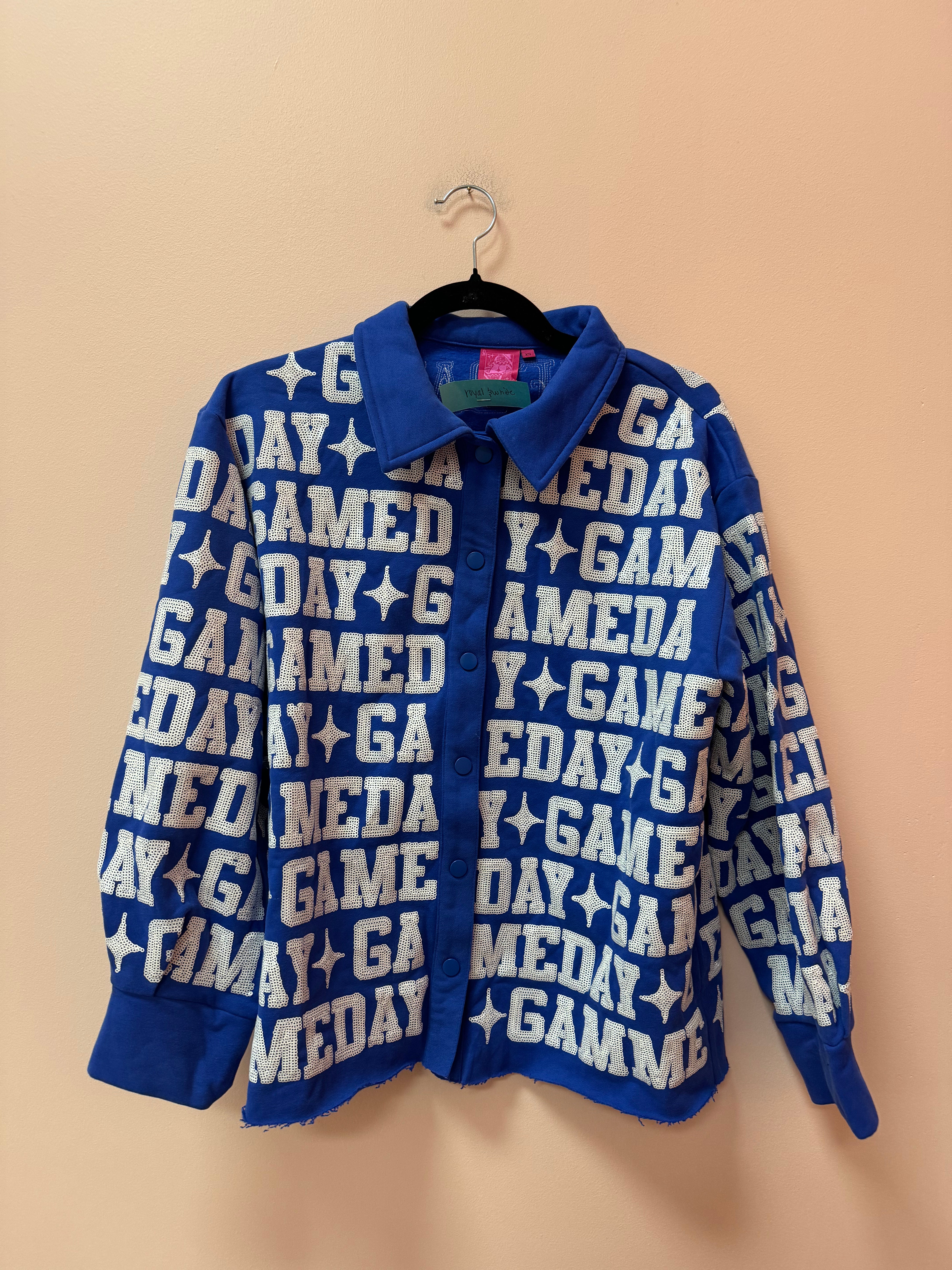 SAMPLE- ROYAL & WHITE 'GAMEDAY' ALL OVER SHACKET