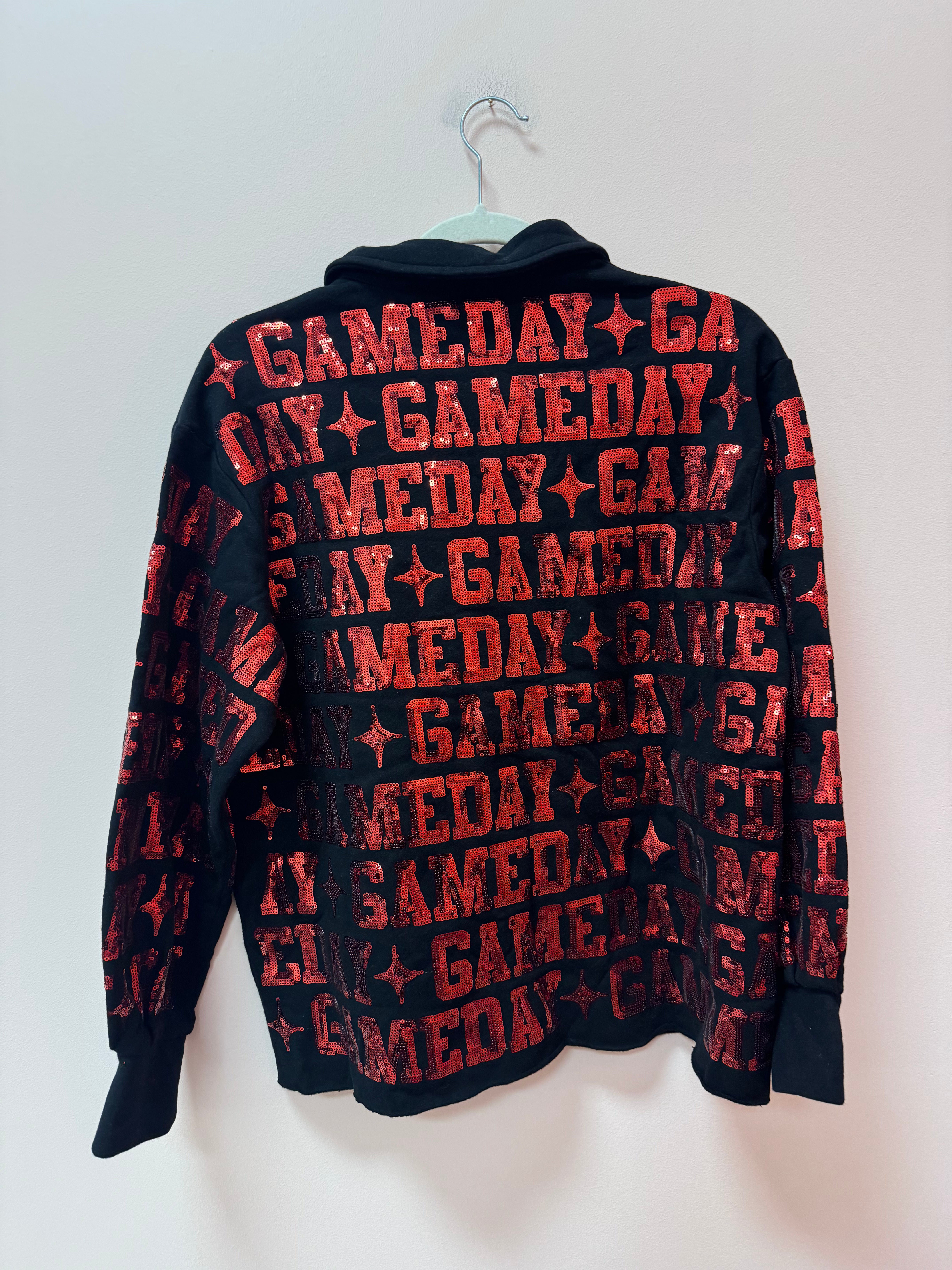 SAMPLE- BLACK & RED 'GAMEDAY' ALL OVER SHACKET