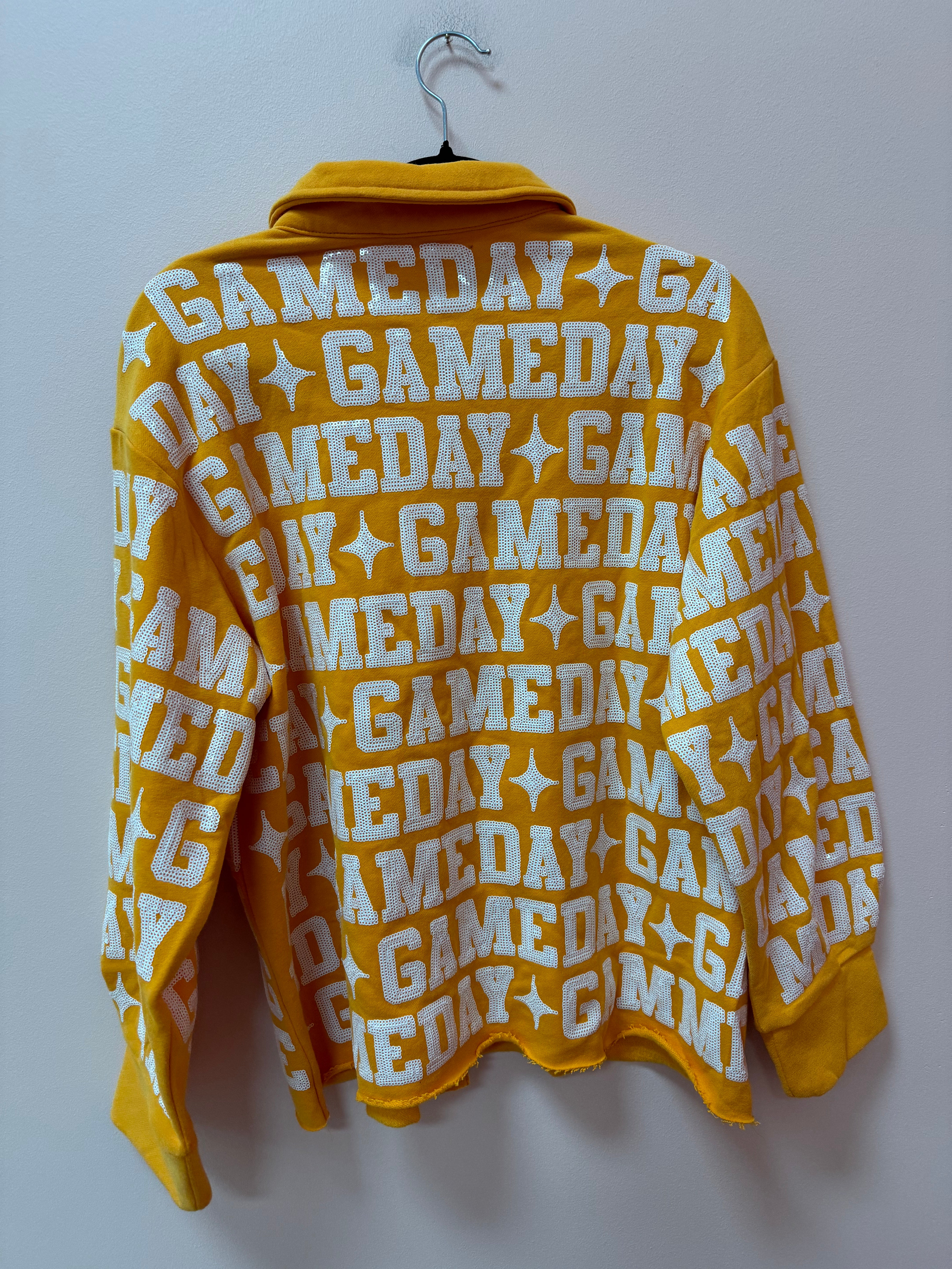 SAMPLE- LIGHT ORANGE & WHITE 'GAMEDAY' ALL OVER SHACKET