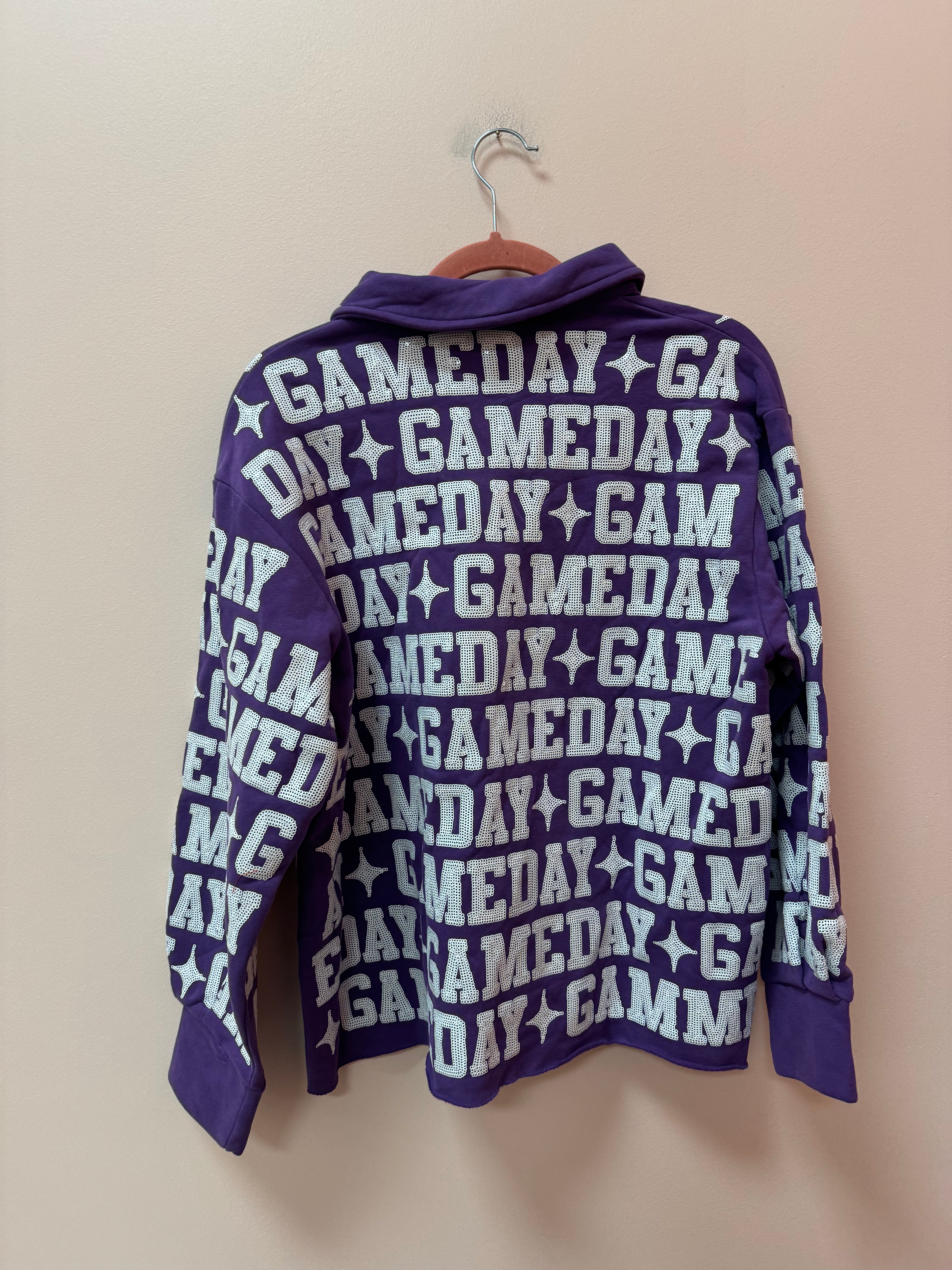 SAMPLE- PURPLE & WHITE 'GAMEDAY' ALL OVER SHACKET