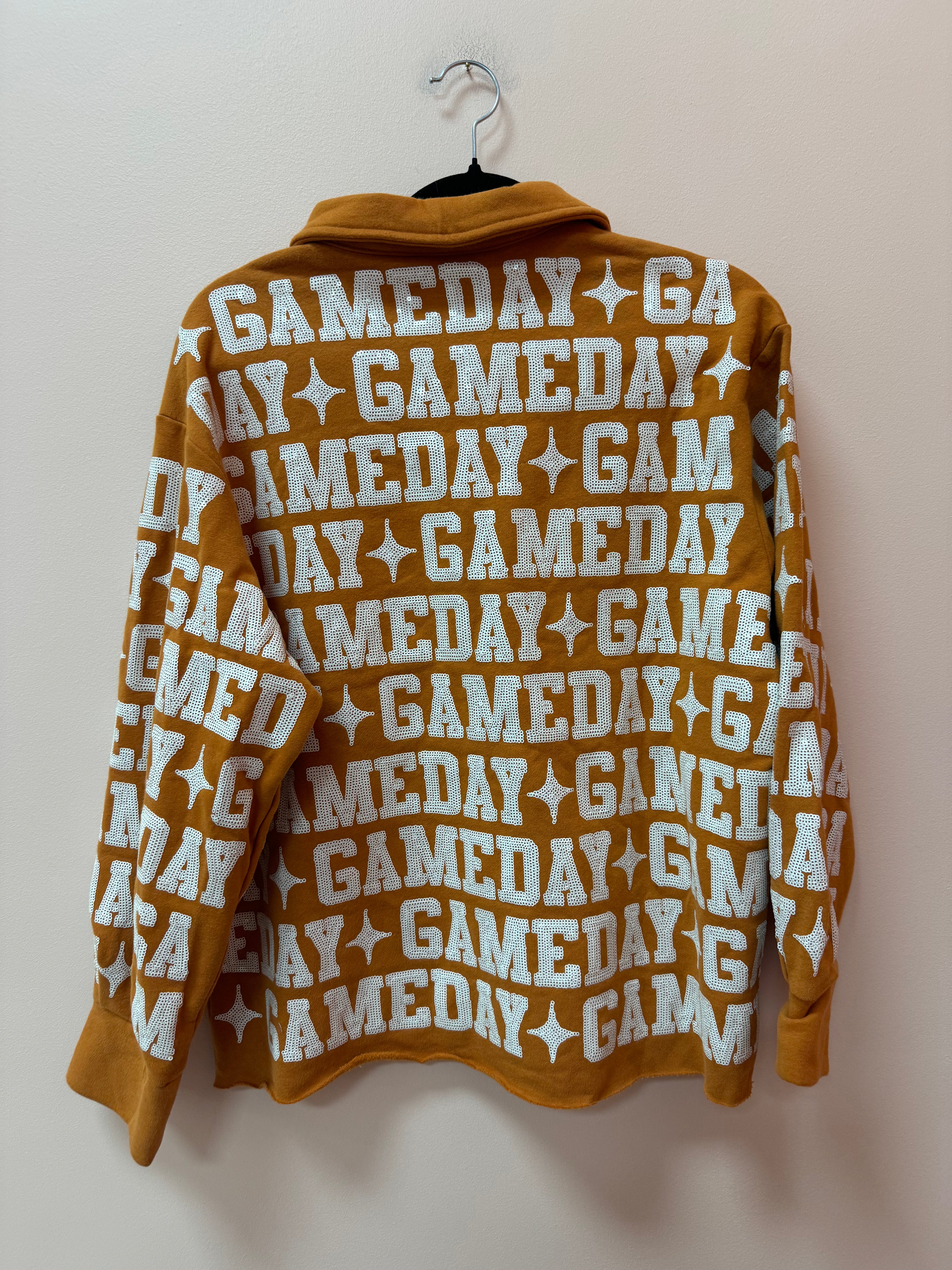 SAMPLE- LIGHT ORANGE & WHITE 'GAMEDAY' ALL OVER SHACKET