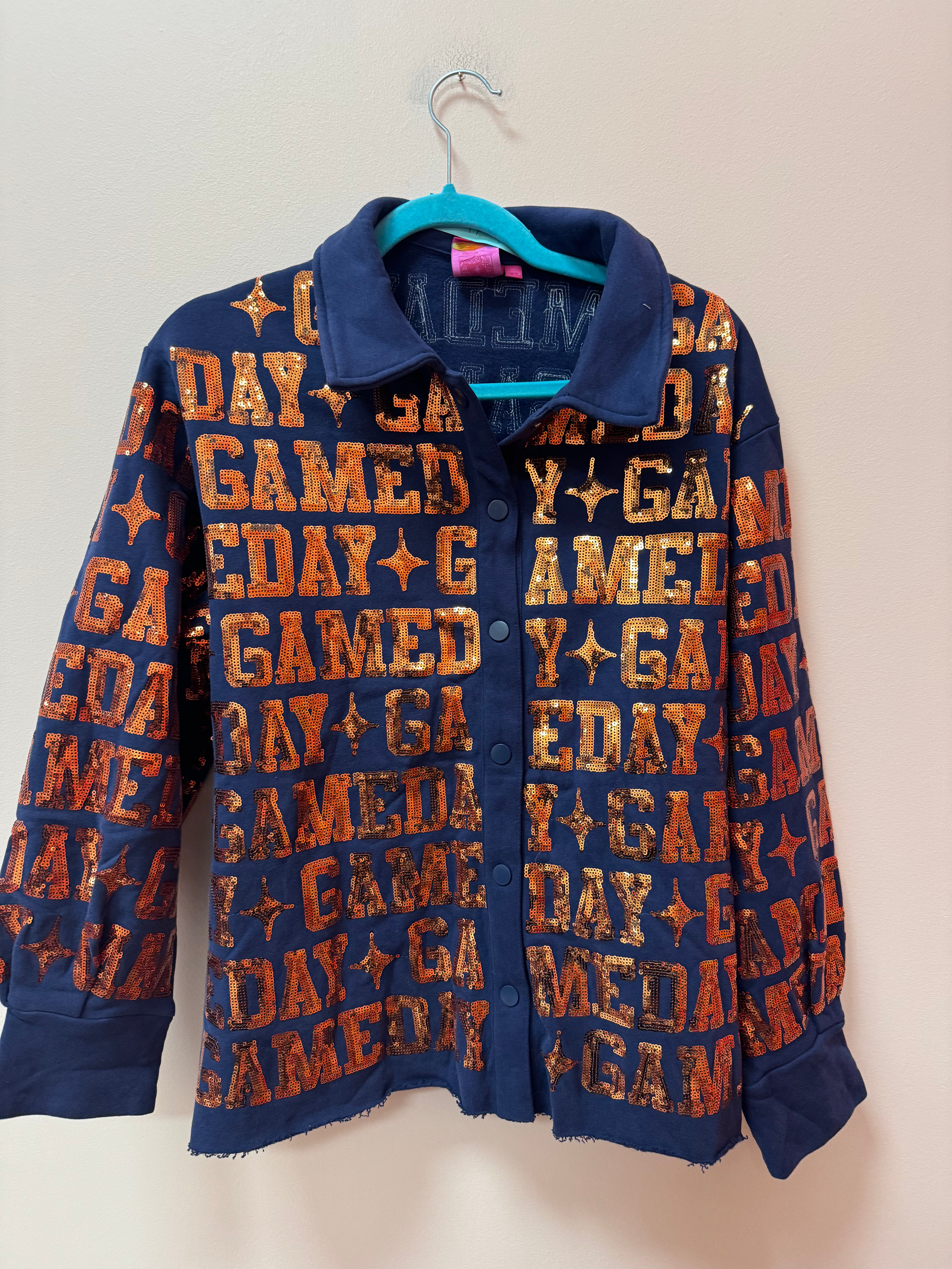 SAMPLE- NAVY & ORANGE 'GAMEDAY' ALL OVER SHACKET