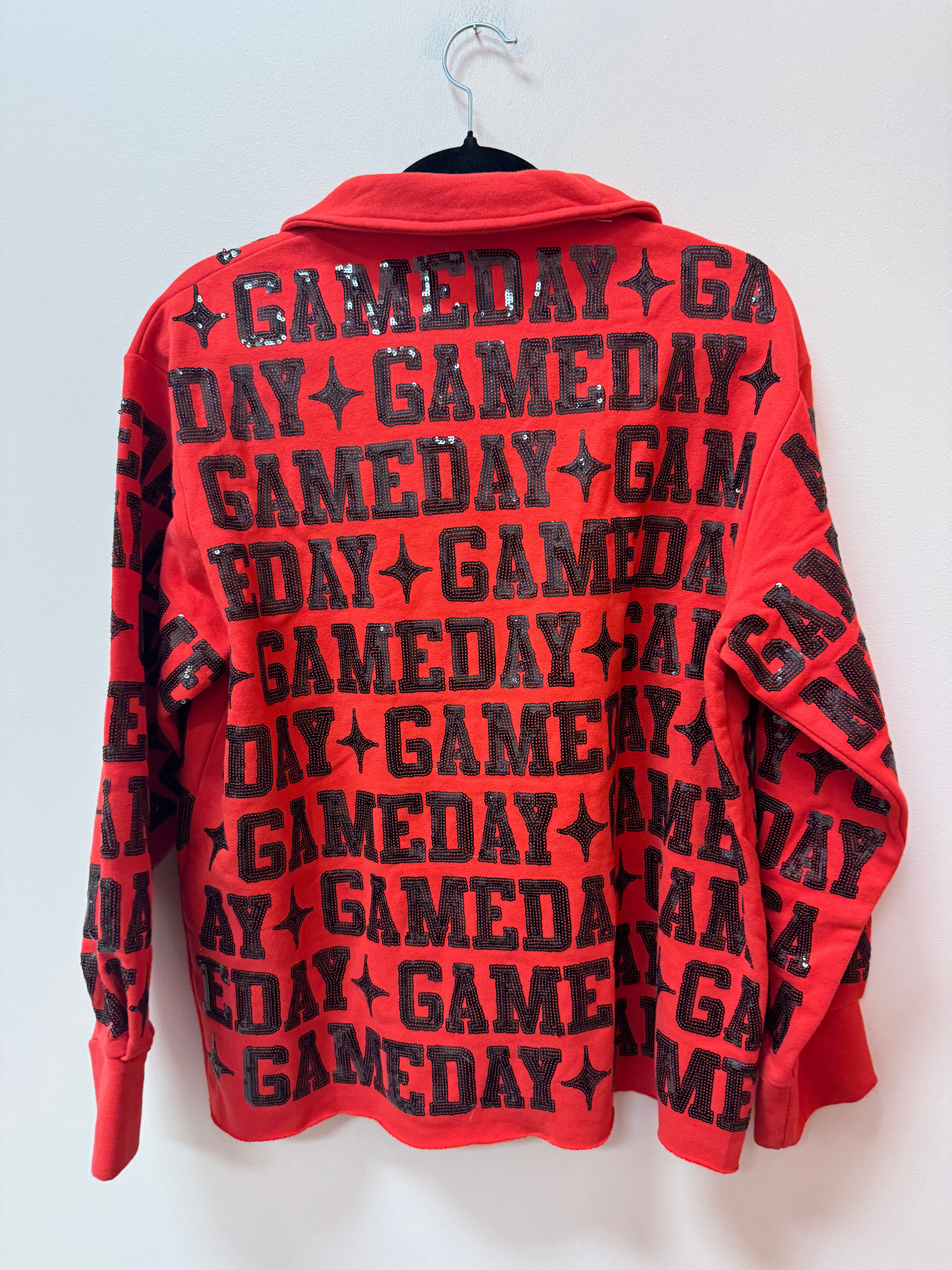 SAMPLE- RED & BLACK 'GAMEDAY' ALL OVER SHACKET