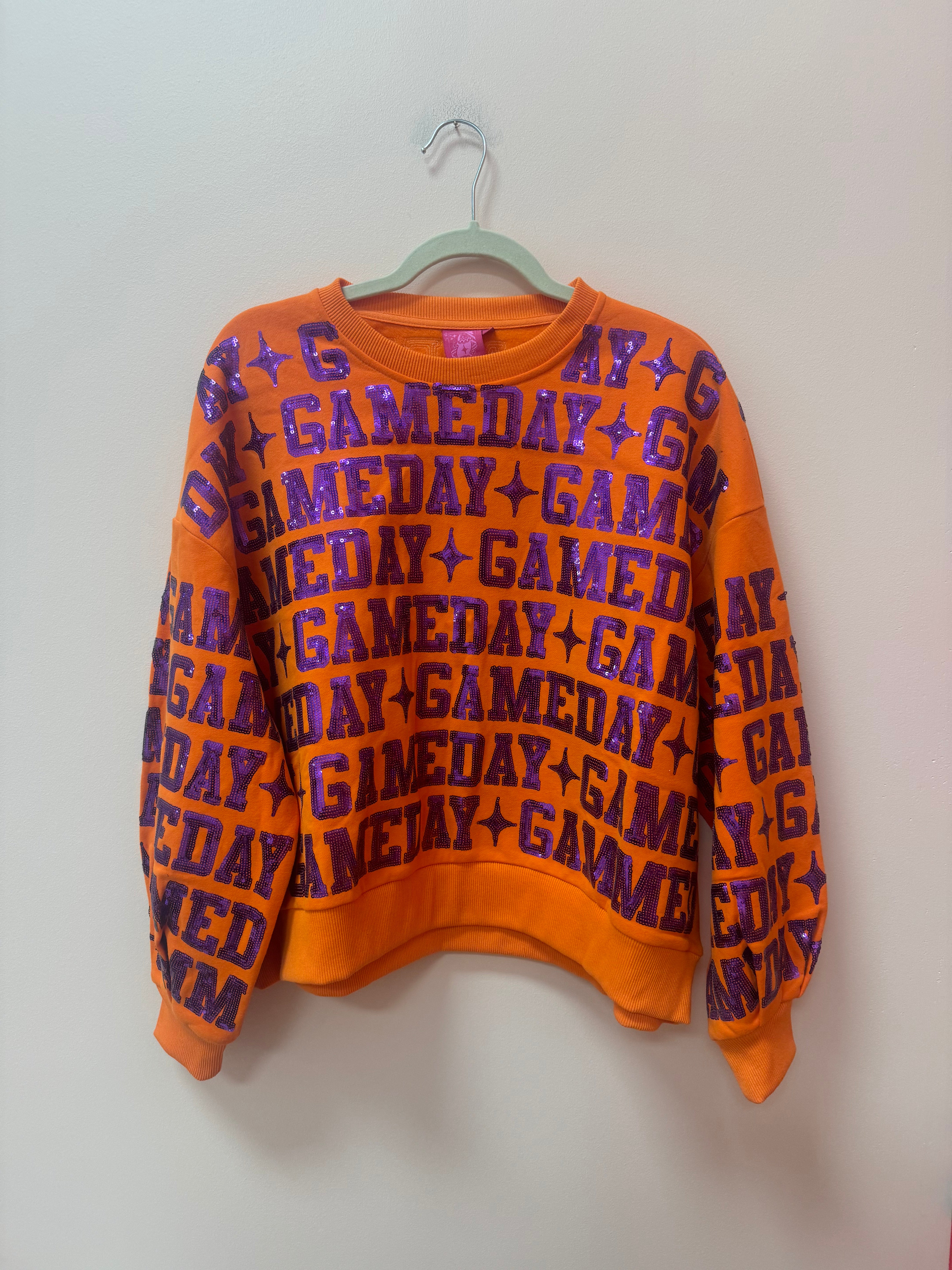 SAMPLE- ORANGE & PURPLE 'GAMEDAY' ALL OVER SWEATSHIRT