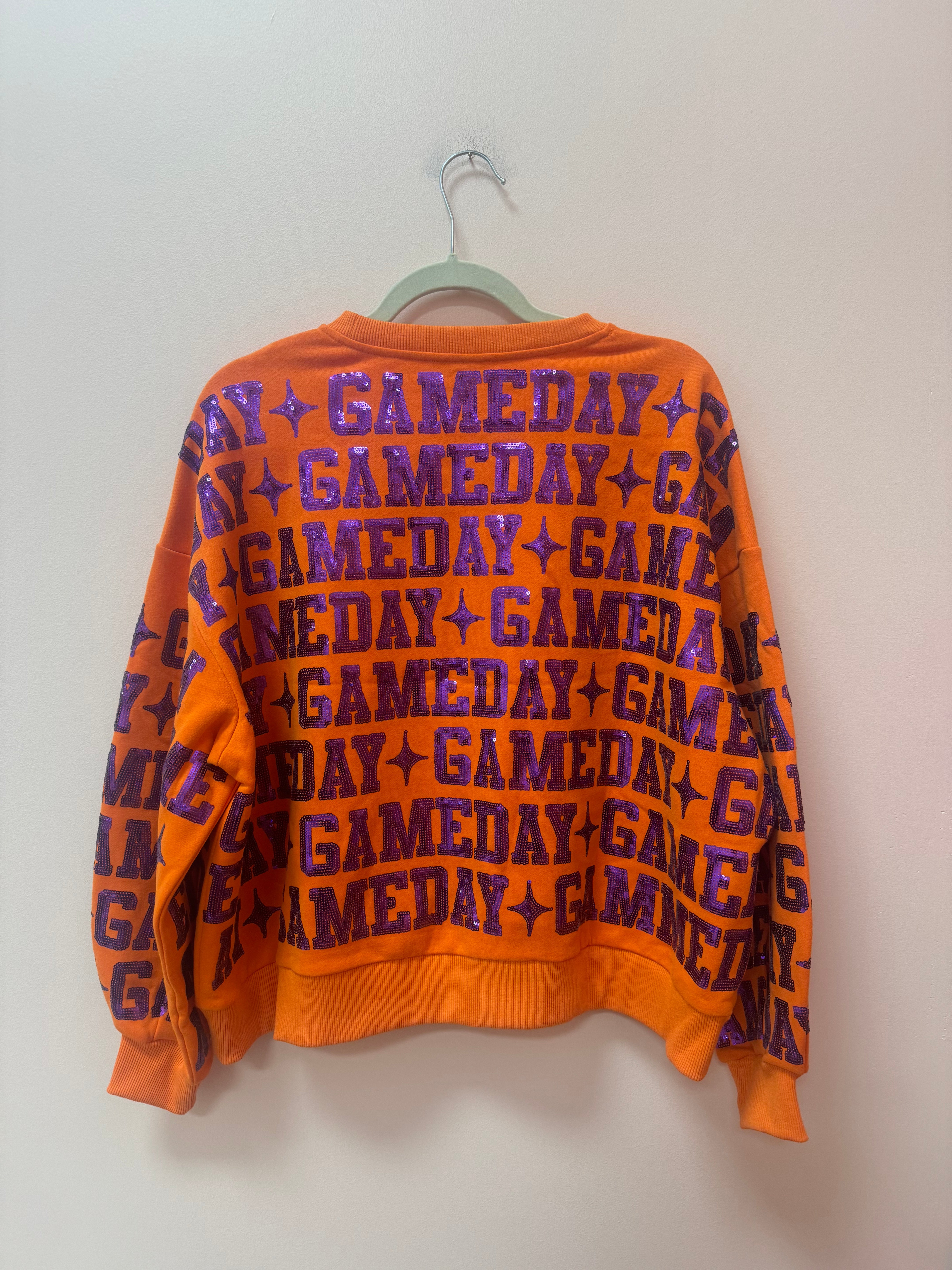 SAMPLE- ORANGE & PURPLE 'GAMEDAY' ALL OVER SWEATSHIRT