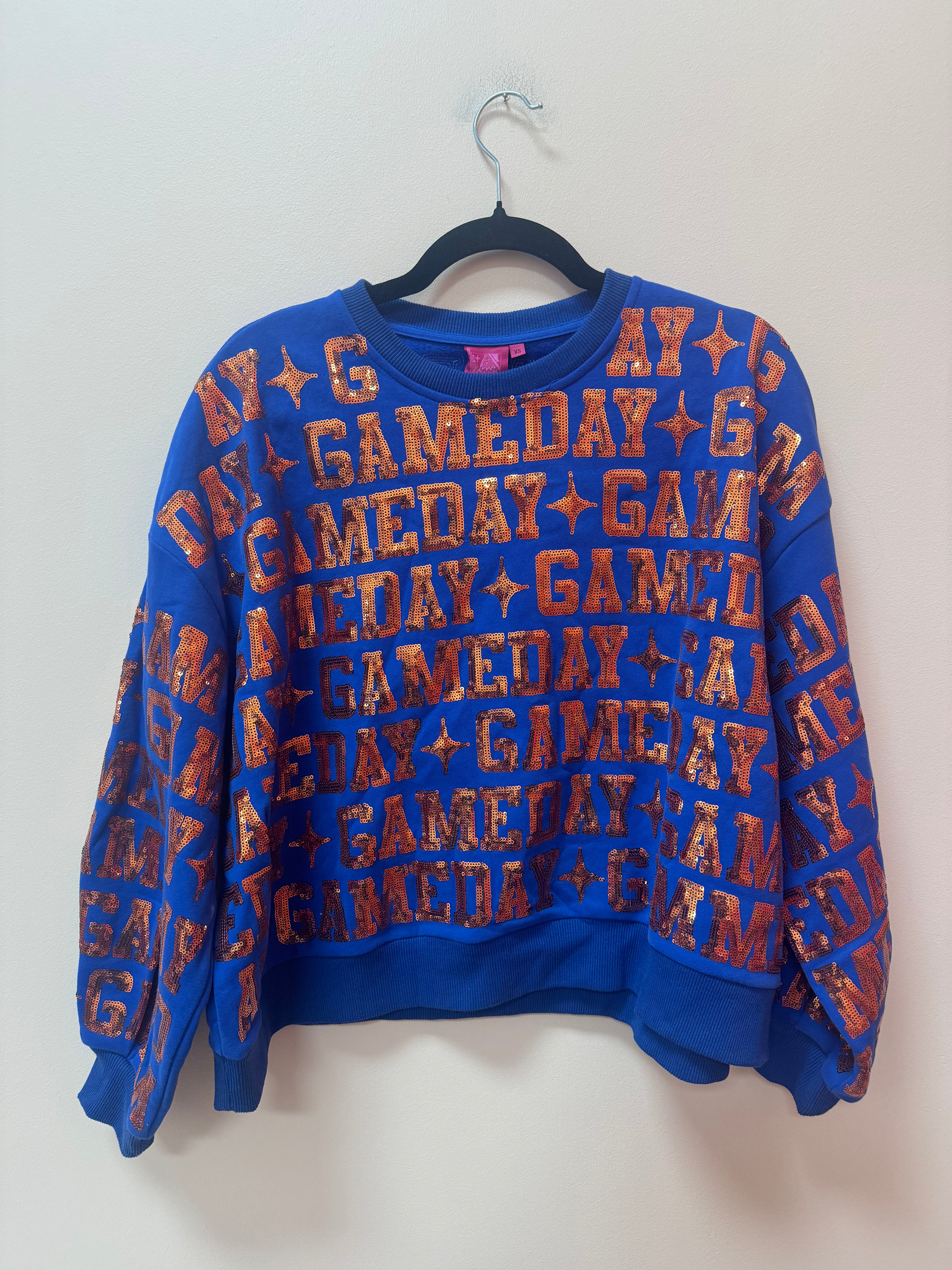 SAMPLE- ROYAL & ORANGE 'GAMEDAY' ALL OVER SWEATSHIRT