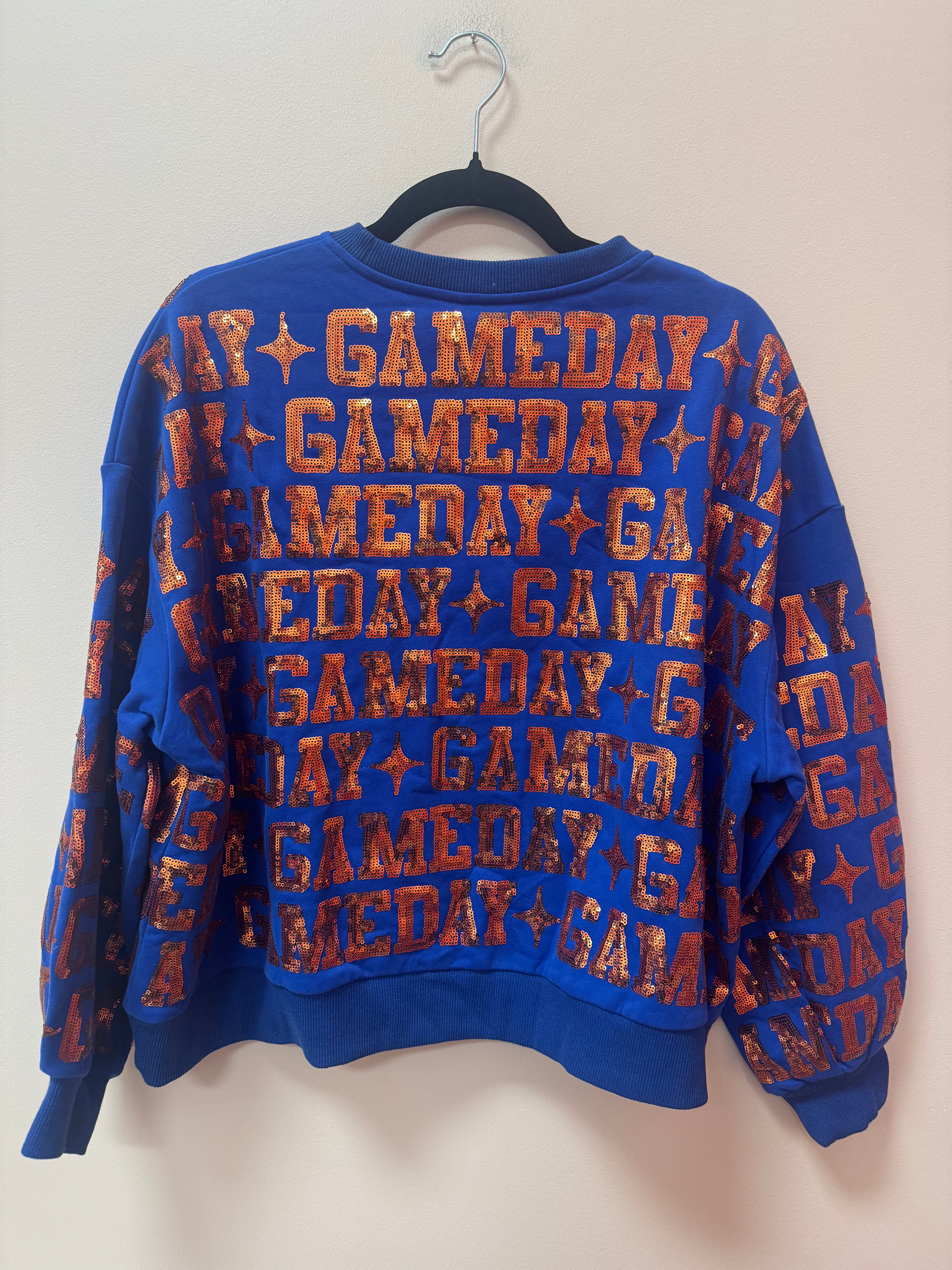 SAMPLE- ROYAL & ORANGE 'GAMEDAY' ALL OVER SWEATSHIRT