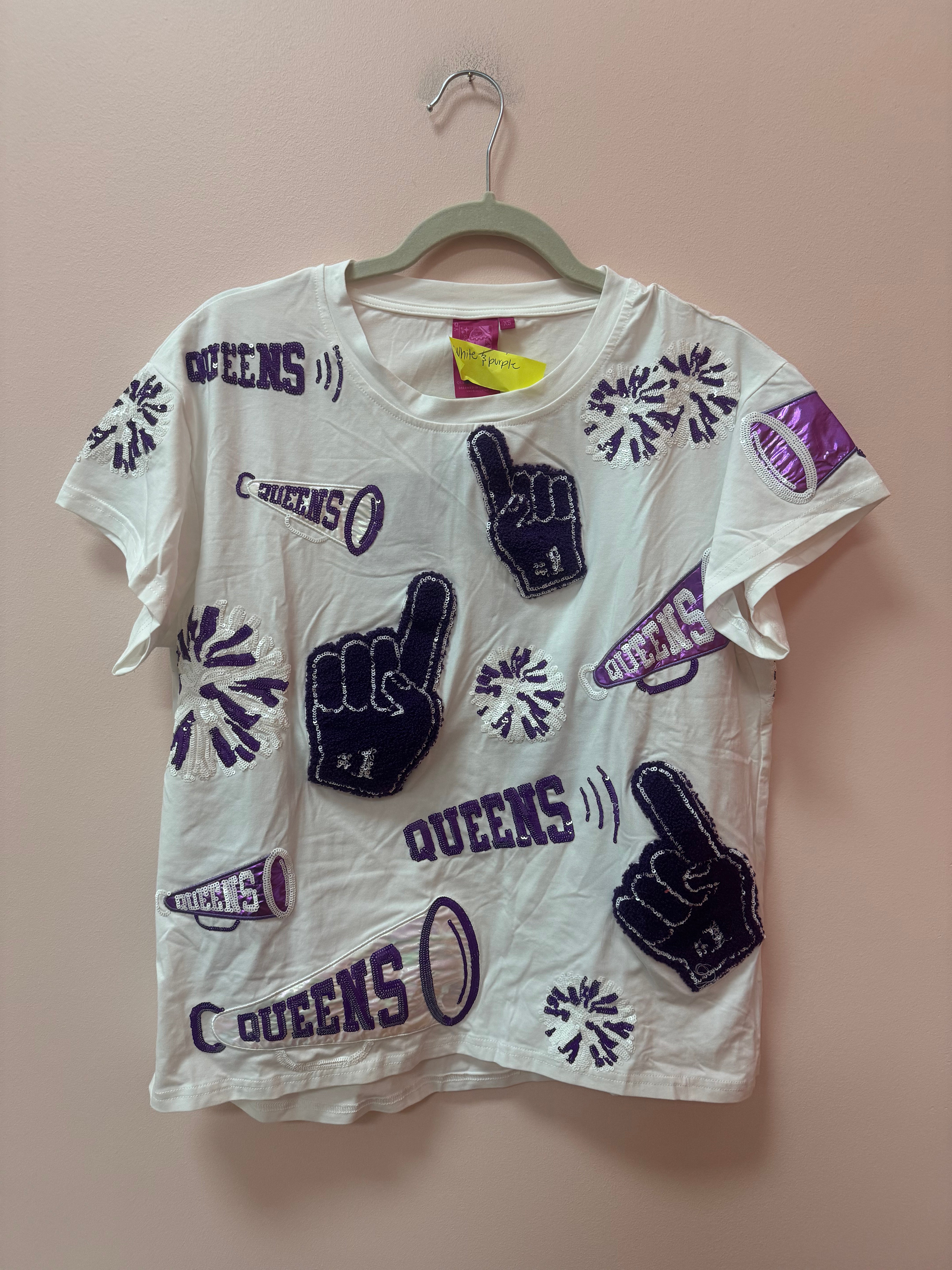 SAMPLE- WHITE & PURPLE CHEERS ICON TEE