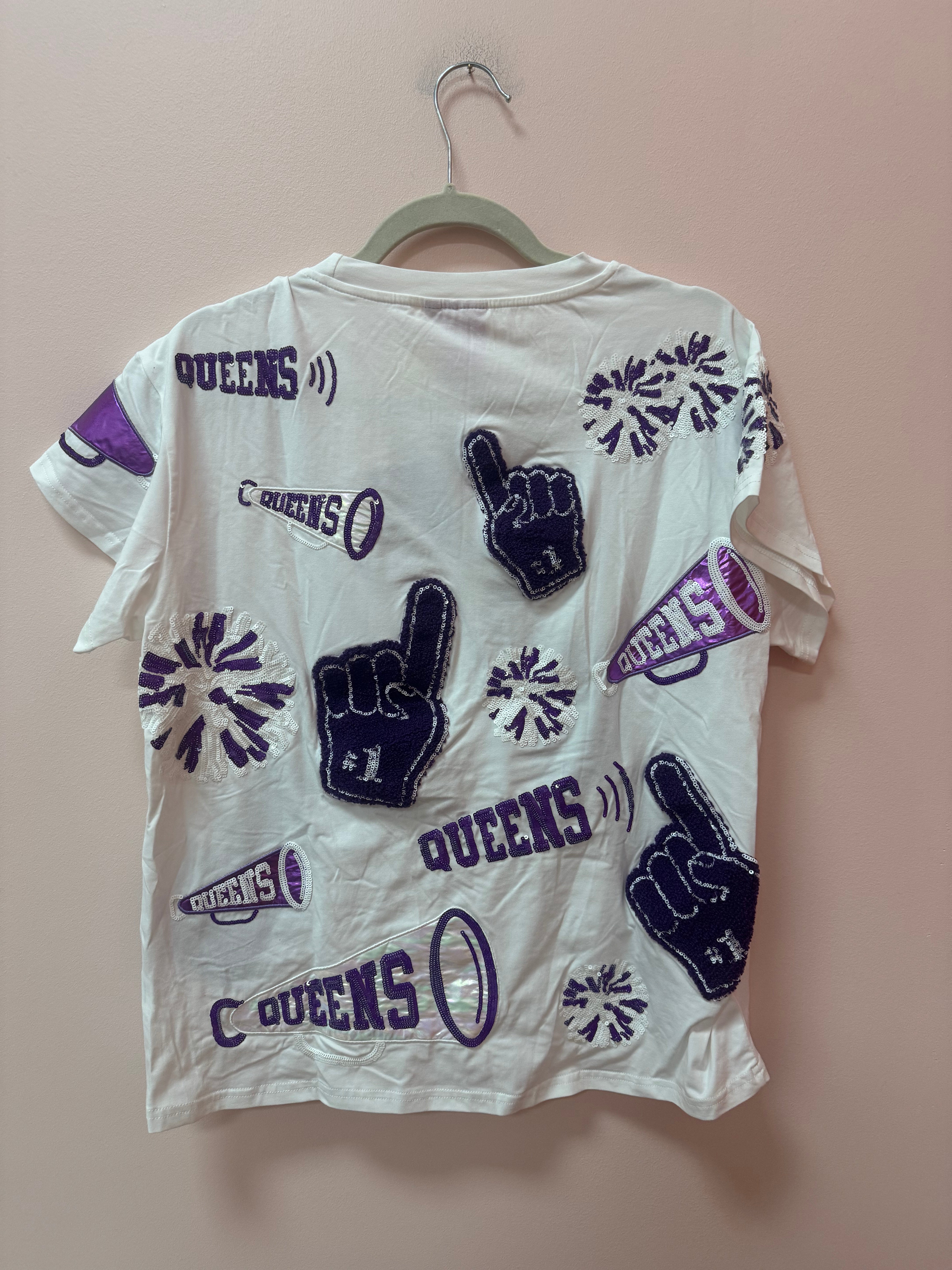 SAMPLE- WHITE & PURPLE CHEERS ICON TEE