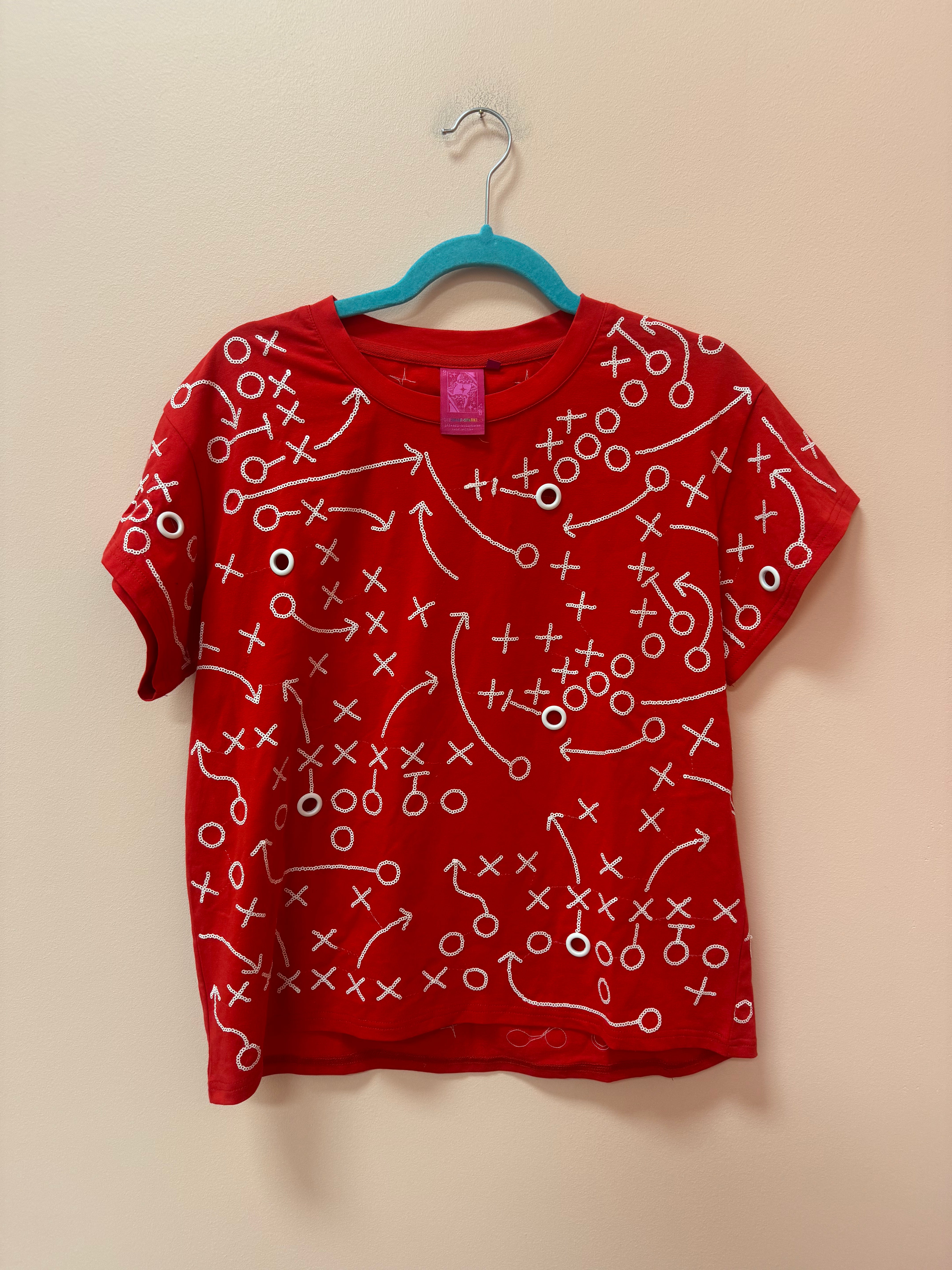 SAMPLE- RED FOOTBALL  PLAY GROMMET TEE