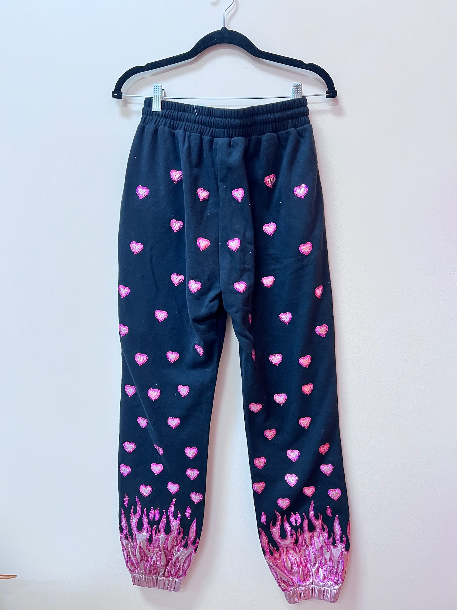 SAMPLE- BLACK PINK HEART & FLAME JOGGER