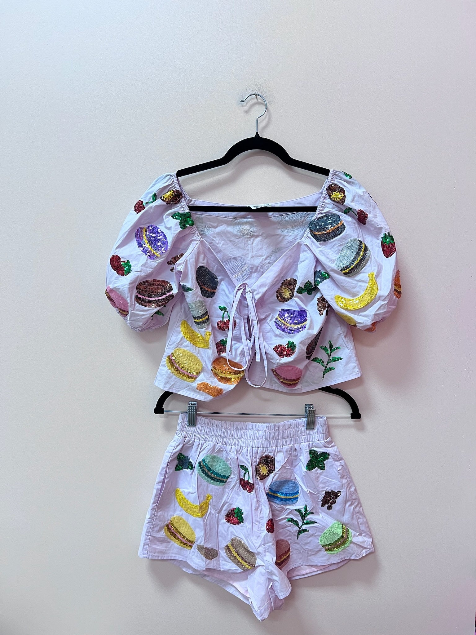 SAMPLE- LAVENDER MACARON TOP/SHORT SET