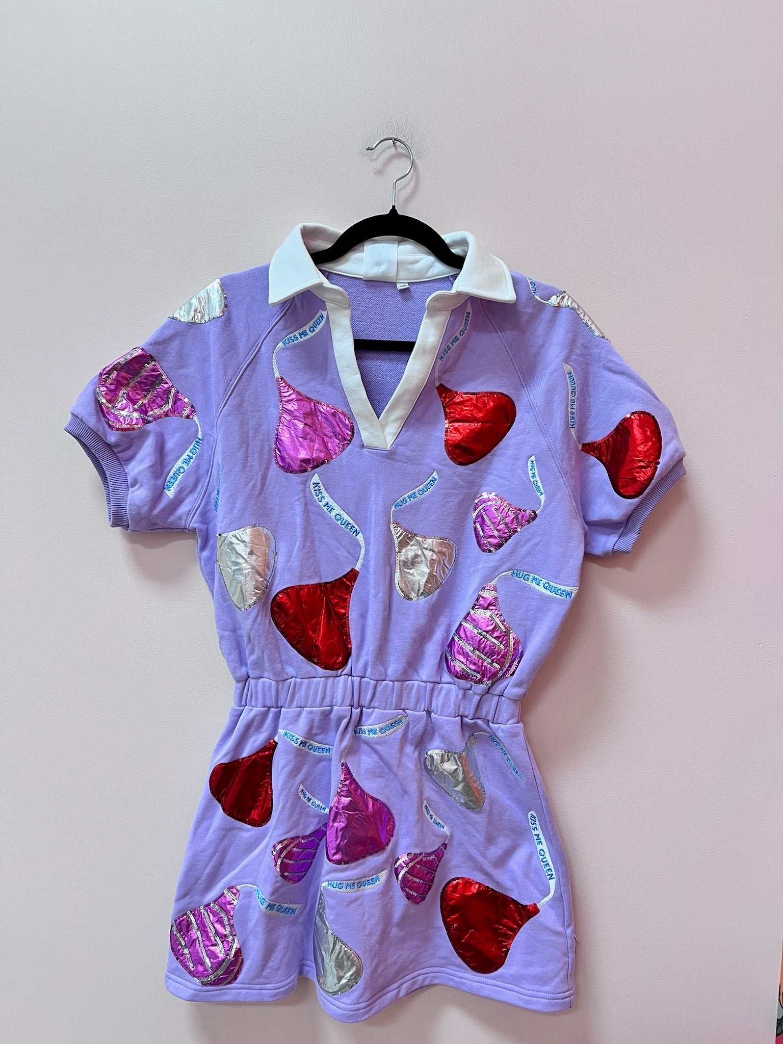 SAMPLE- LAVENDER QUEN OF KISSES COLLAR DRESS