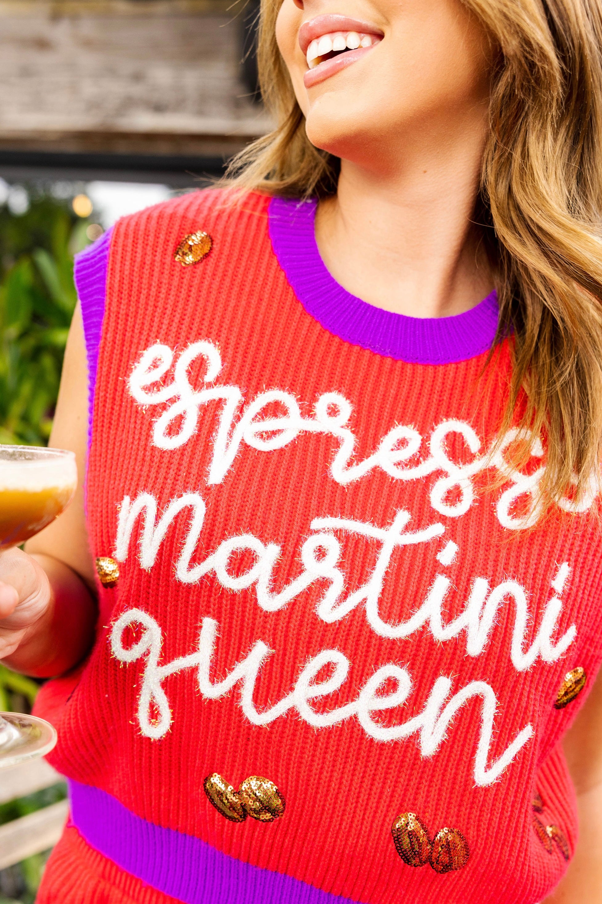 Red Espresso Martini Queen Sweater Vest