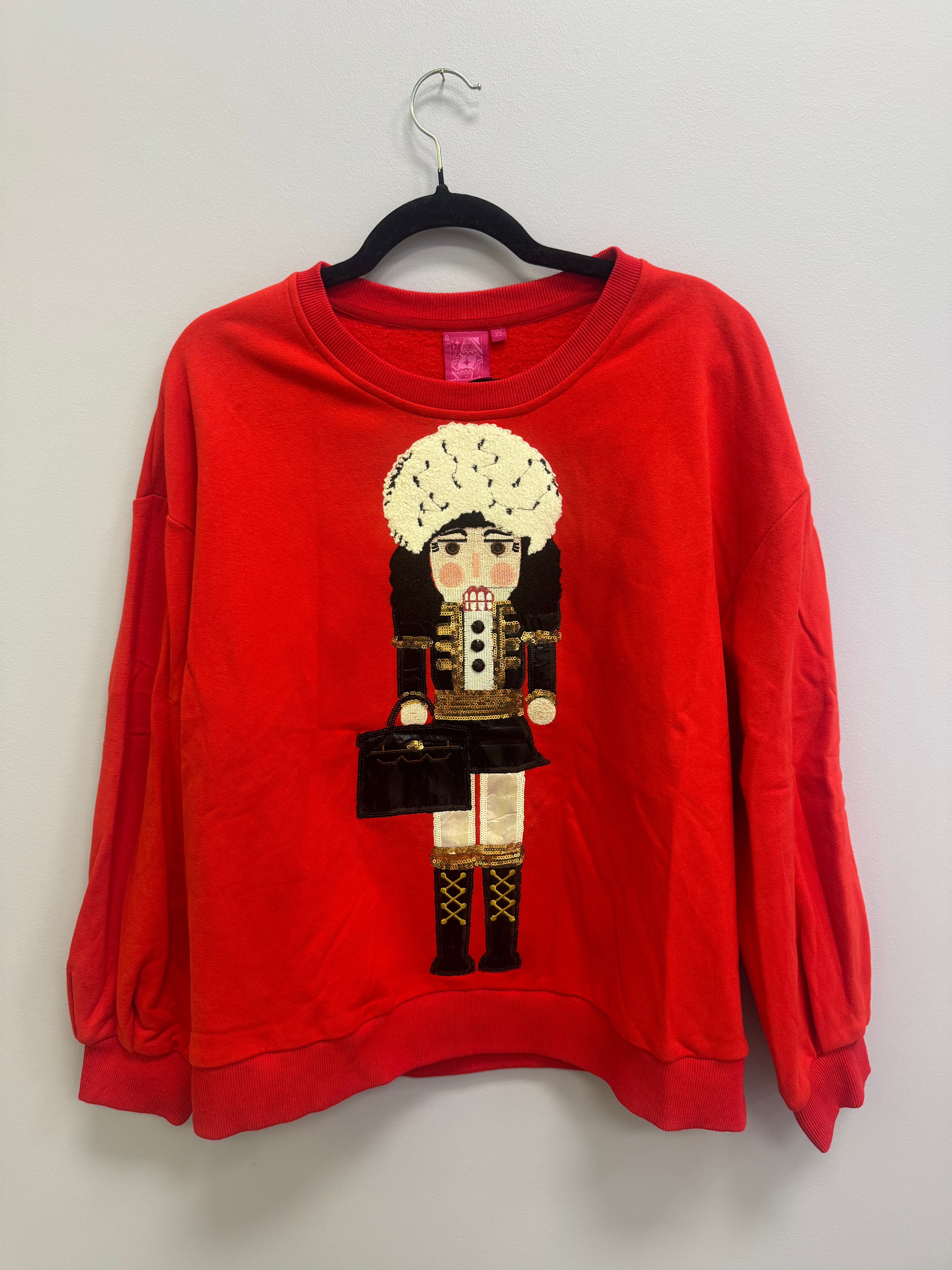 SAMPLE- RED BRUNETTE-HAIRED SHOPPING GIRL SWEATSHIRT