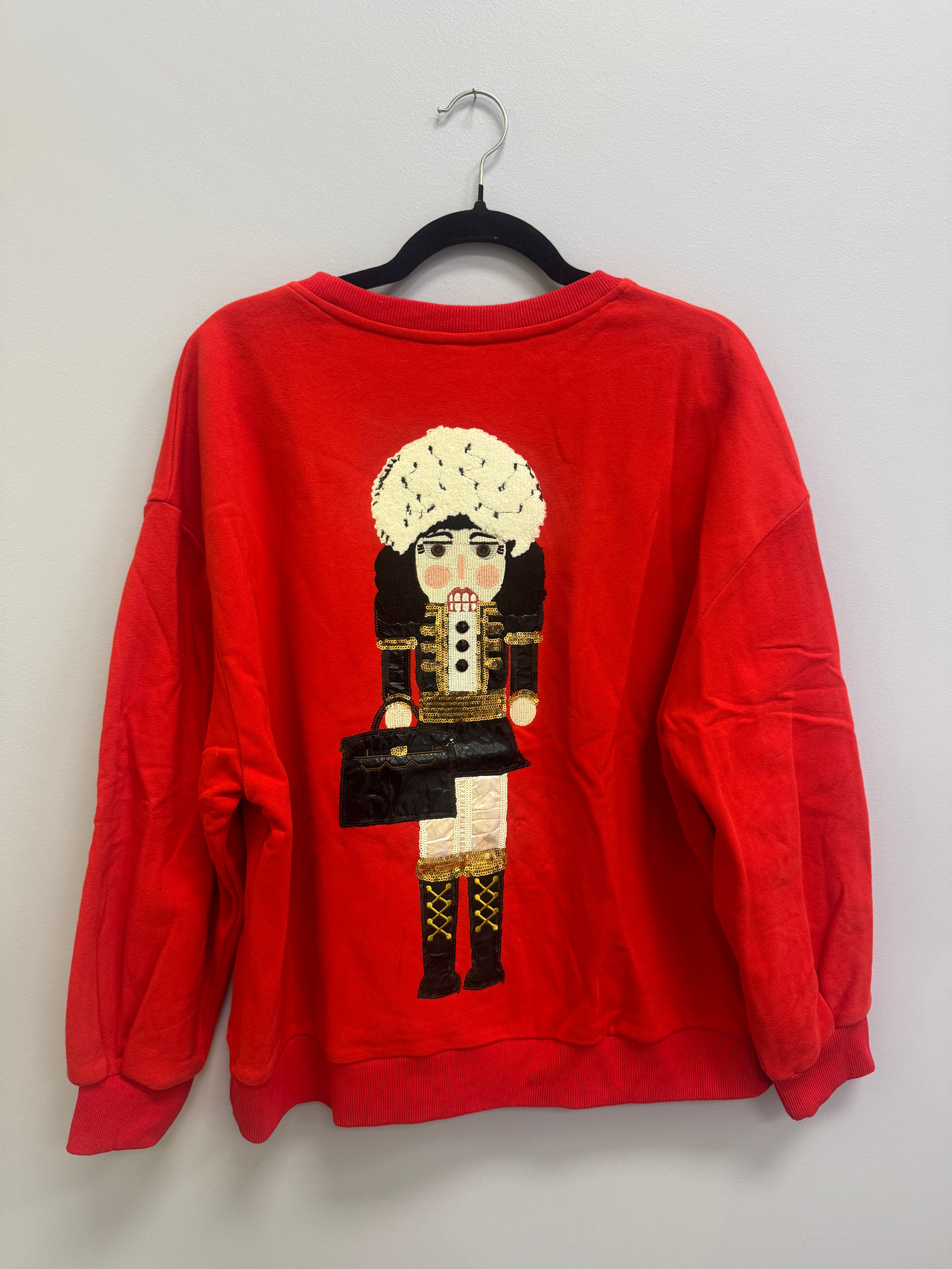 SAMPLE- RED BRUNETTE-HAIRED SHOPPING GIRL SWEATSHIRT