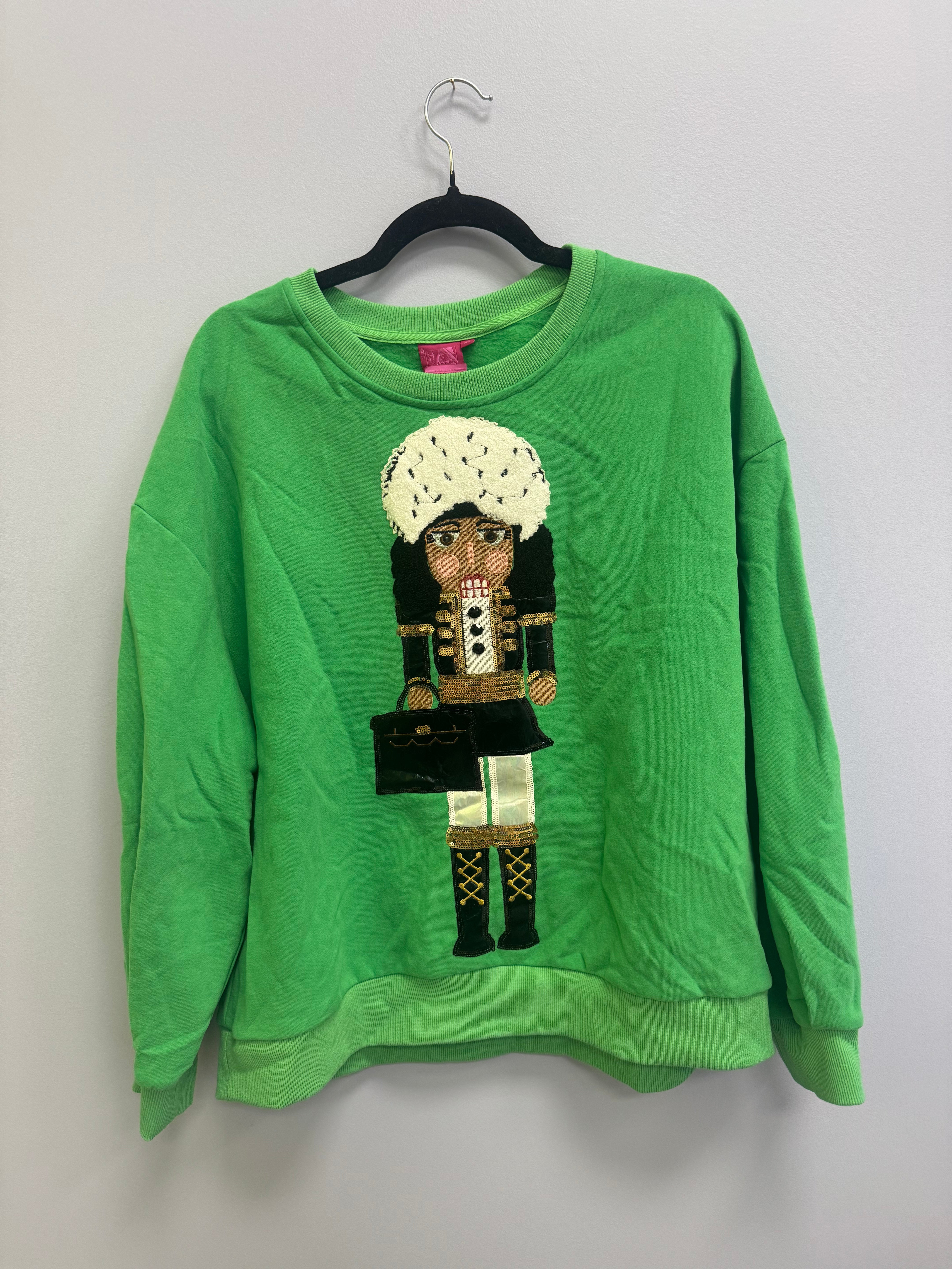 SAMPLE- GREEN RAVEN-HAIRED SHOPPING GIRL SWEATSHIRT